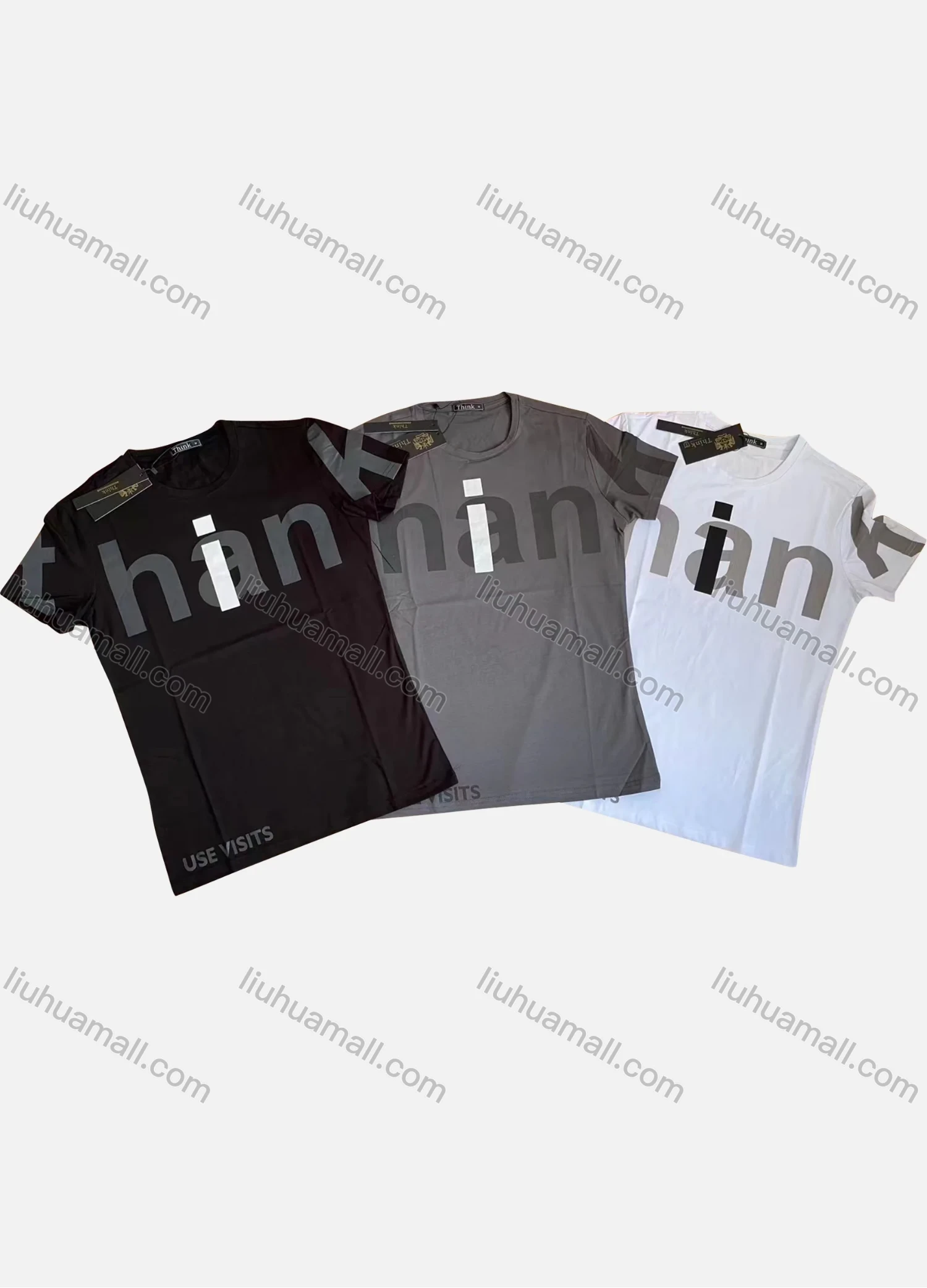 Wholesale Men's Casual Round Neck Short Sleeve Letter Print T-Shirt - Liuhuamall