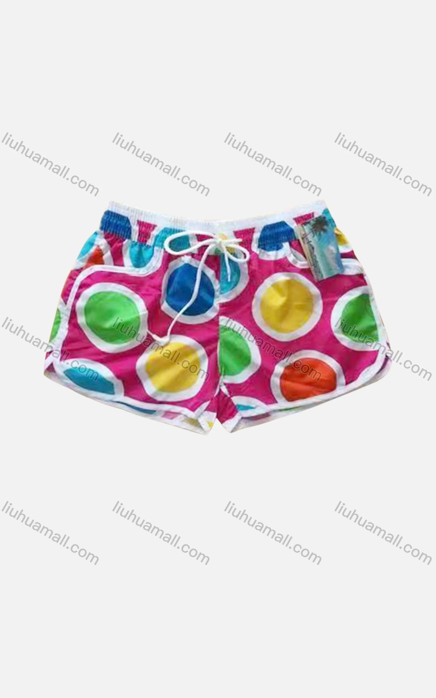 Wholesale Women's Vacation Allover Print Pockets Drawstring Beach Shorts - Liuhuamall