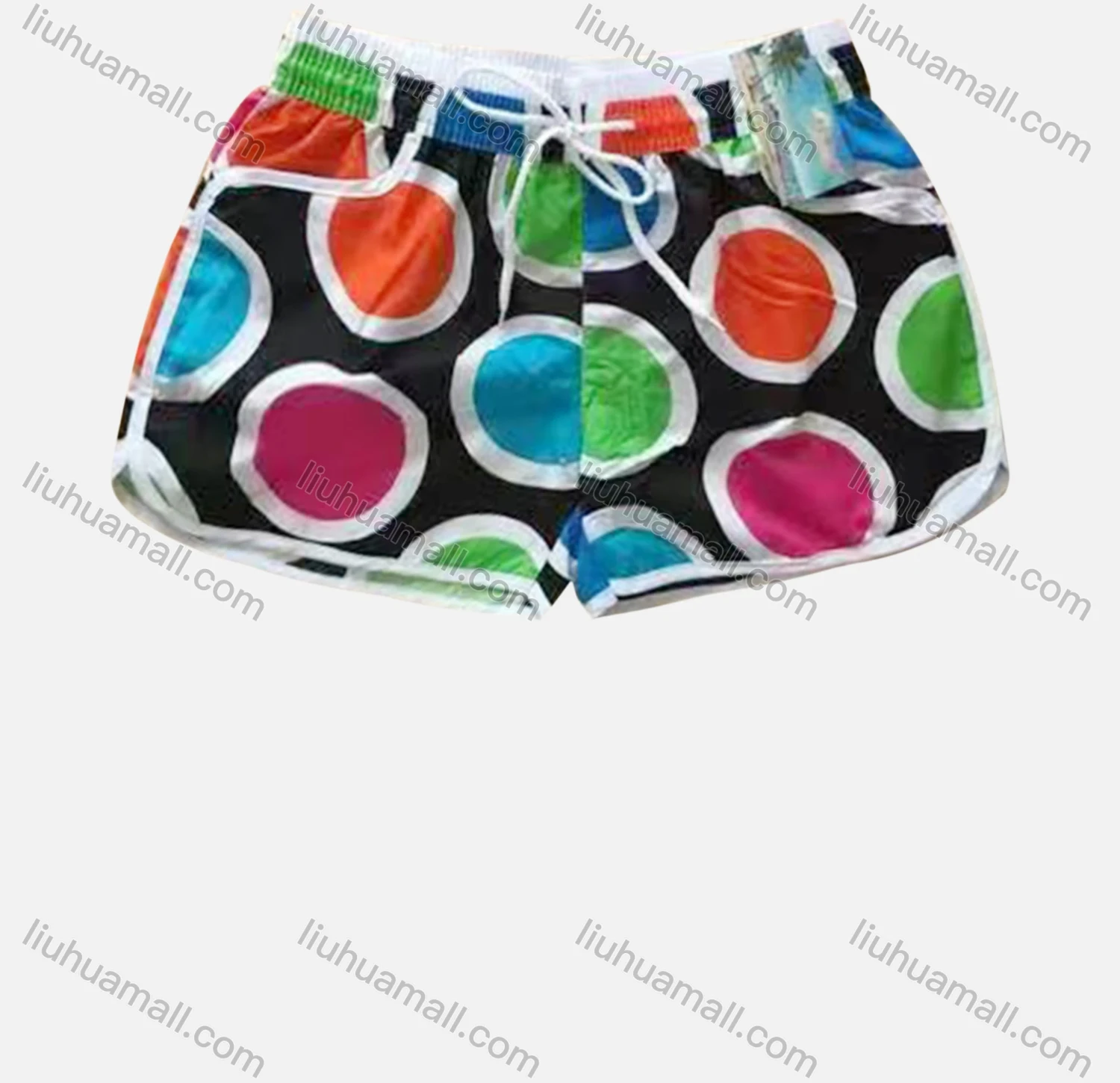 Wholesale Women's Vacation Allover Print Pockets Drawstring Beach Shorts - Liuhuamall