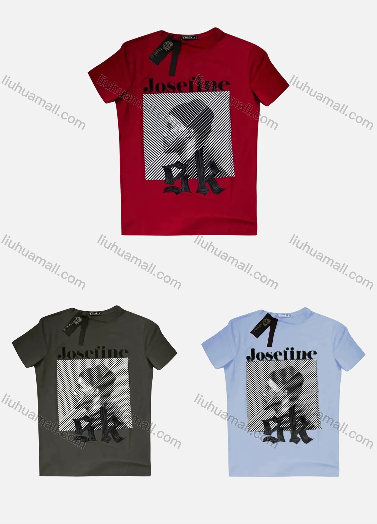 Wholesale Men's Casual Round Neck Short Sleeve Graphic Letter Print T-Shirt - Liuhuamall