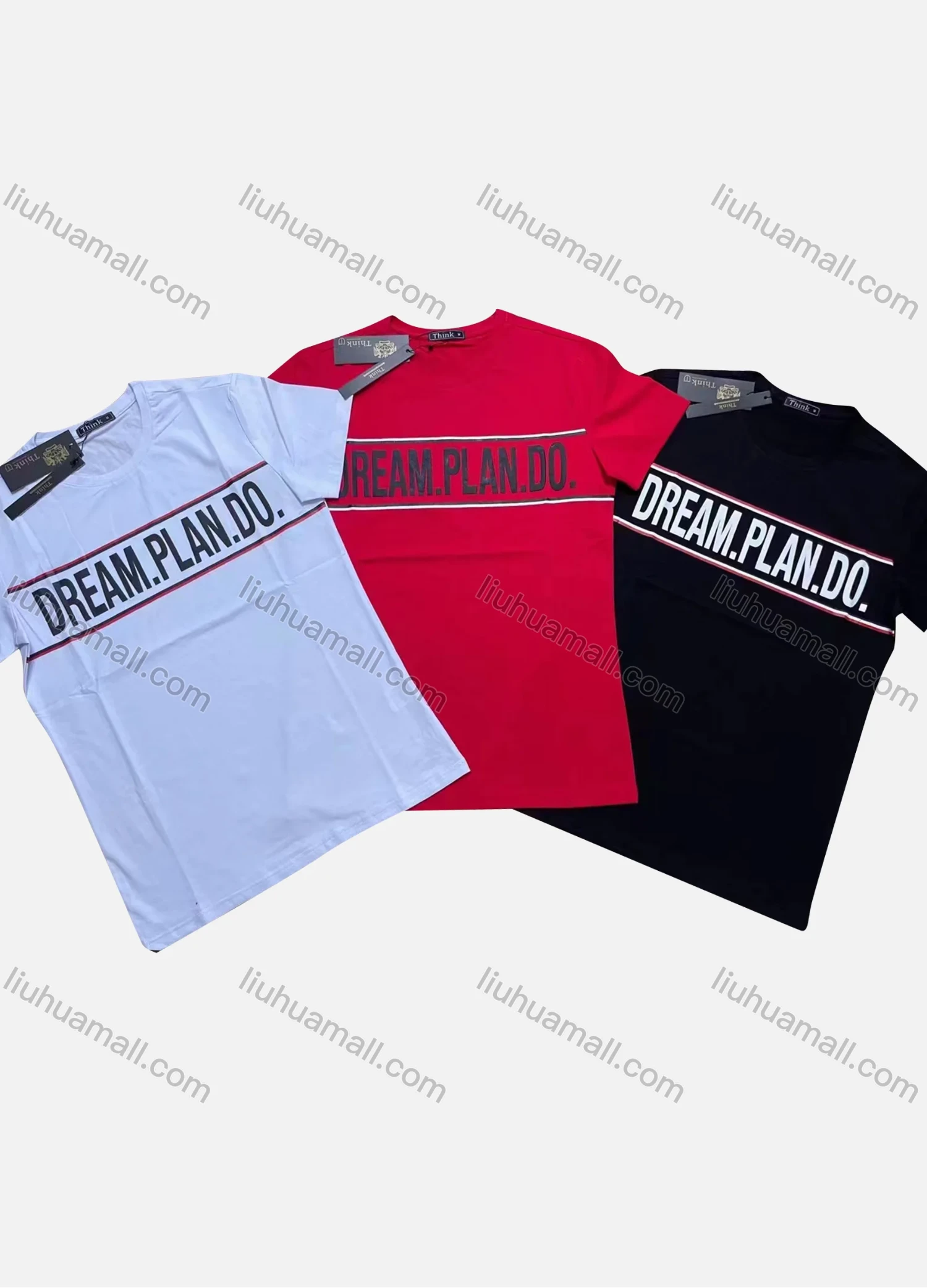 Wholesale Men's Casual Round Neck Short Sleeve Letter Print T-Shirt - Liuhuamall