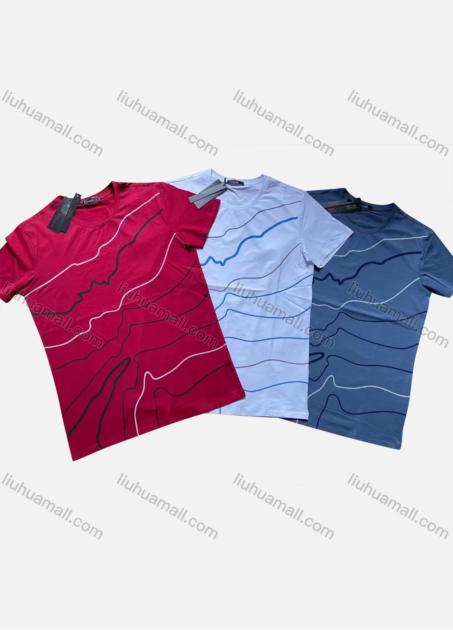 Wholesale Men's Casual Round Neck Short Sleeve Striped T-Shirt - Liuhuamall