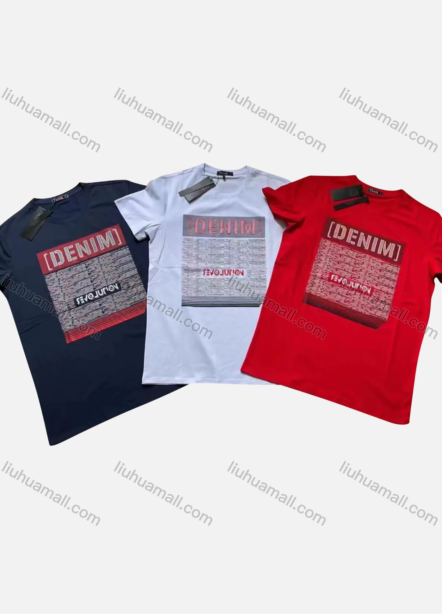Wholesale Men's Casual Round Neck Short Sleeve Letter Graphic Print T-Shirt - Liuhuamall