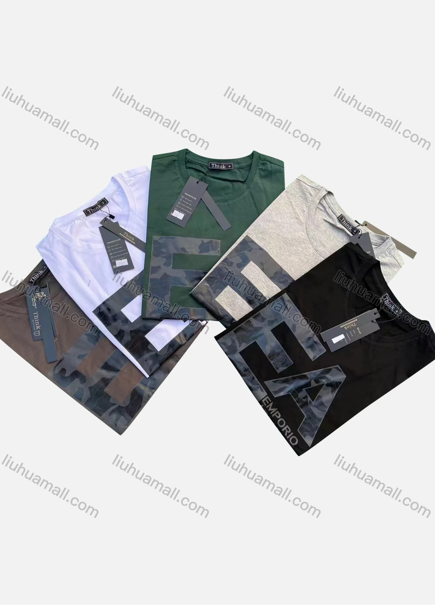 Wholesale Men's Casual Round Neck Short Sleeve Letter Print T-Shirt - Liuhuamall