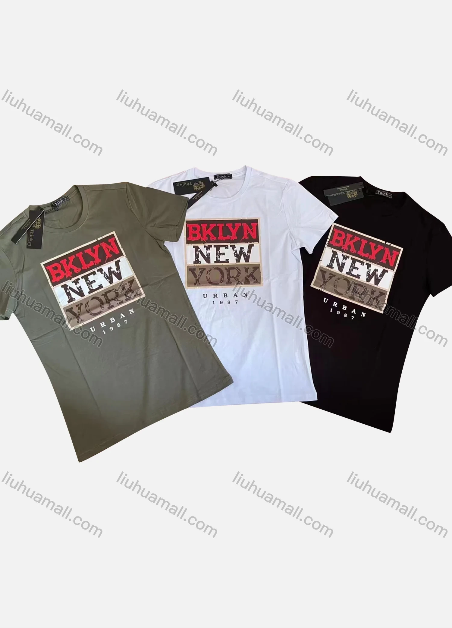 Wholesale Men's Casual Round Neck Short Sleeve Letter Print T-Shirt - Liuhuamall