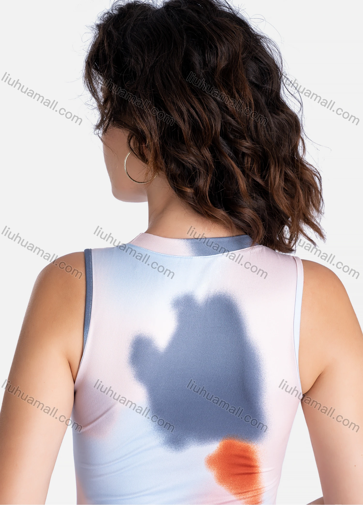 Wholesale Women's Casual Allover Print Round Neck Bodycon Short Tank Dress - Liuhuamall