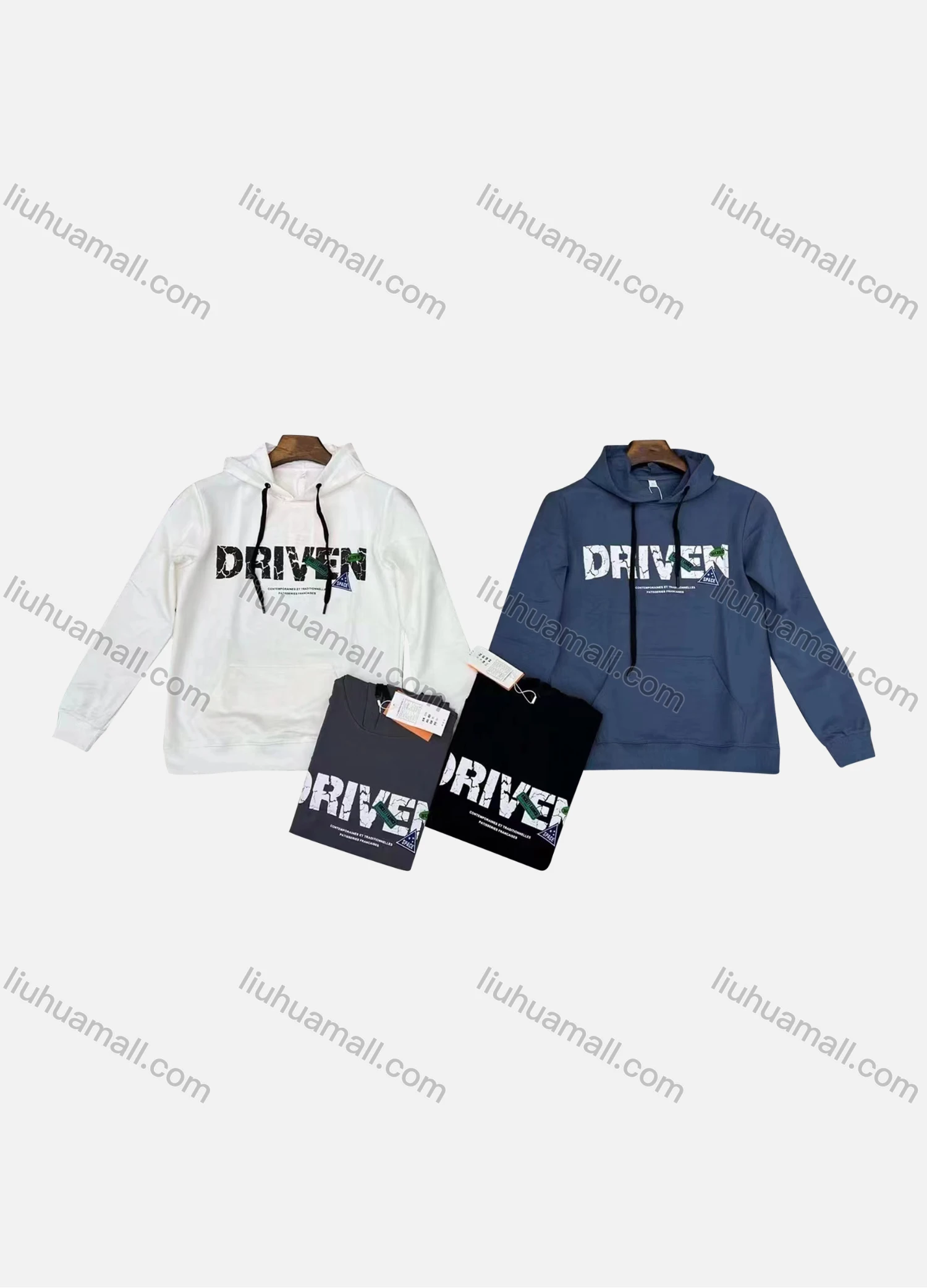 Wholesale Men's Casual Letter Print Drawstring Long Sleeve Kangaroo Pocket Oversized Hoodie - Liuhuamall