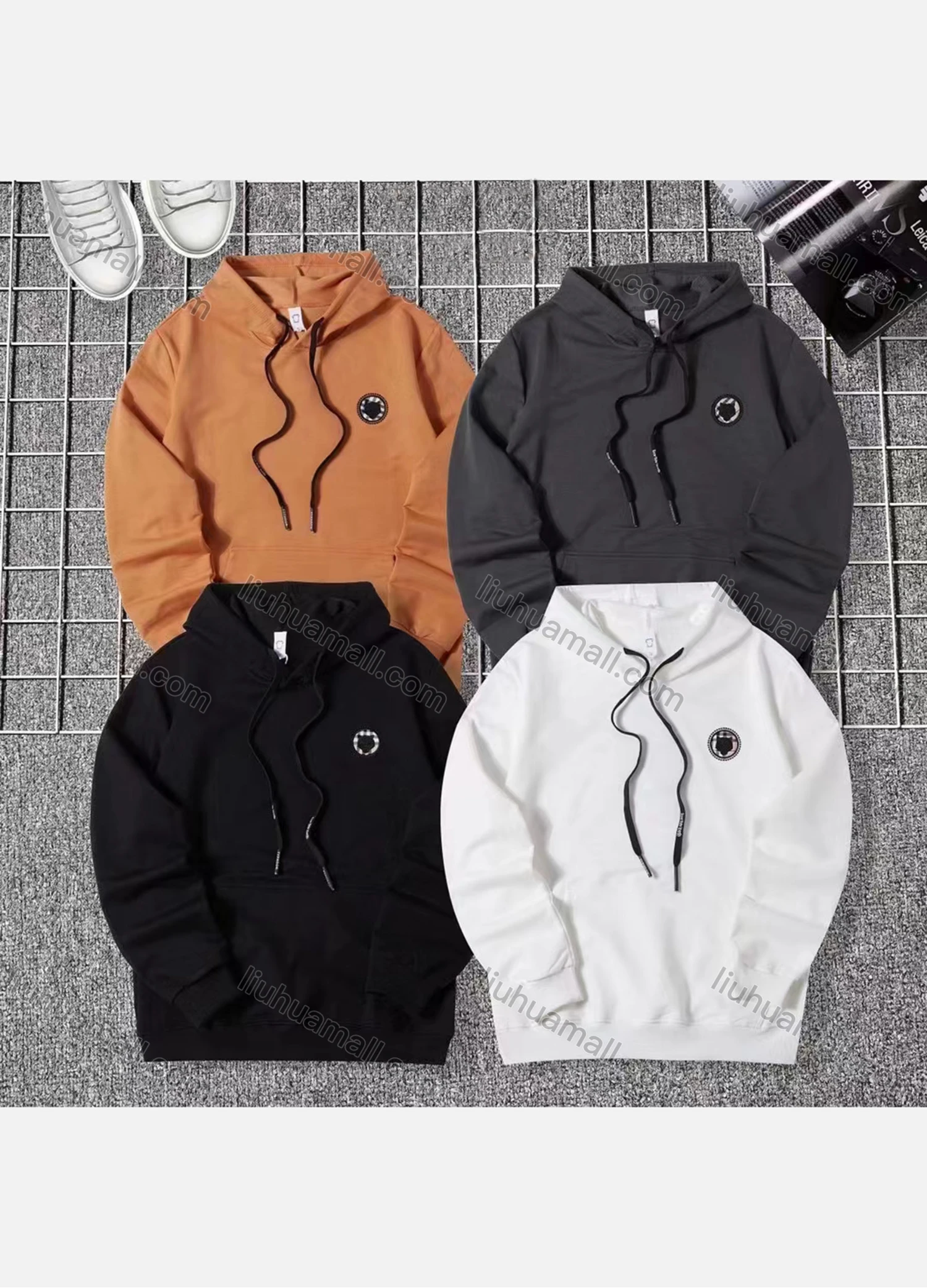 Wholesale Men's Casual Letter Print Drawstring Long Sleeve Oversized Hoodie - Liuhuamall