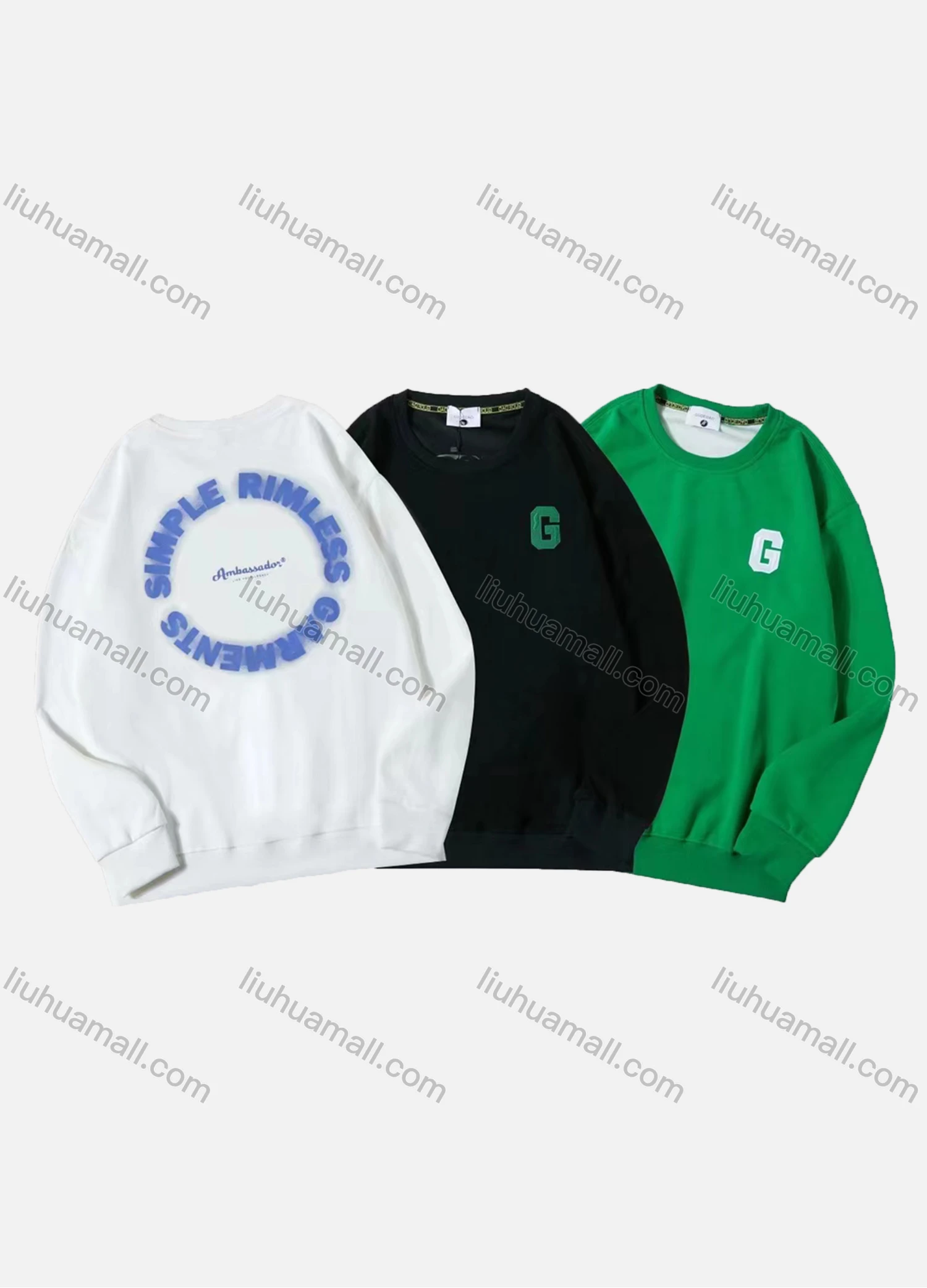 Wholesale Men's Casual Letter Print Long Sleeve Oversized Sweatshirts - Liuhuamall