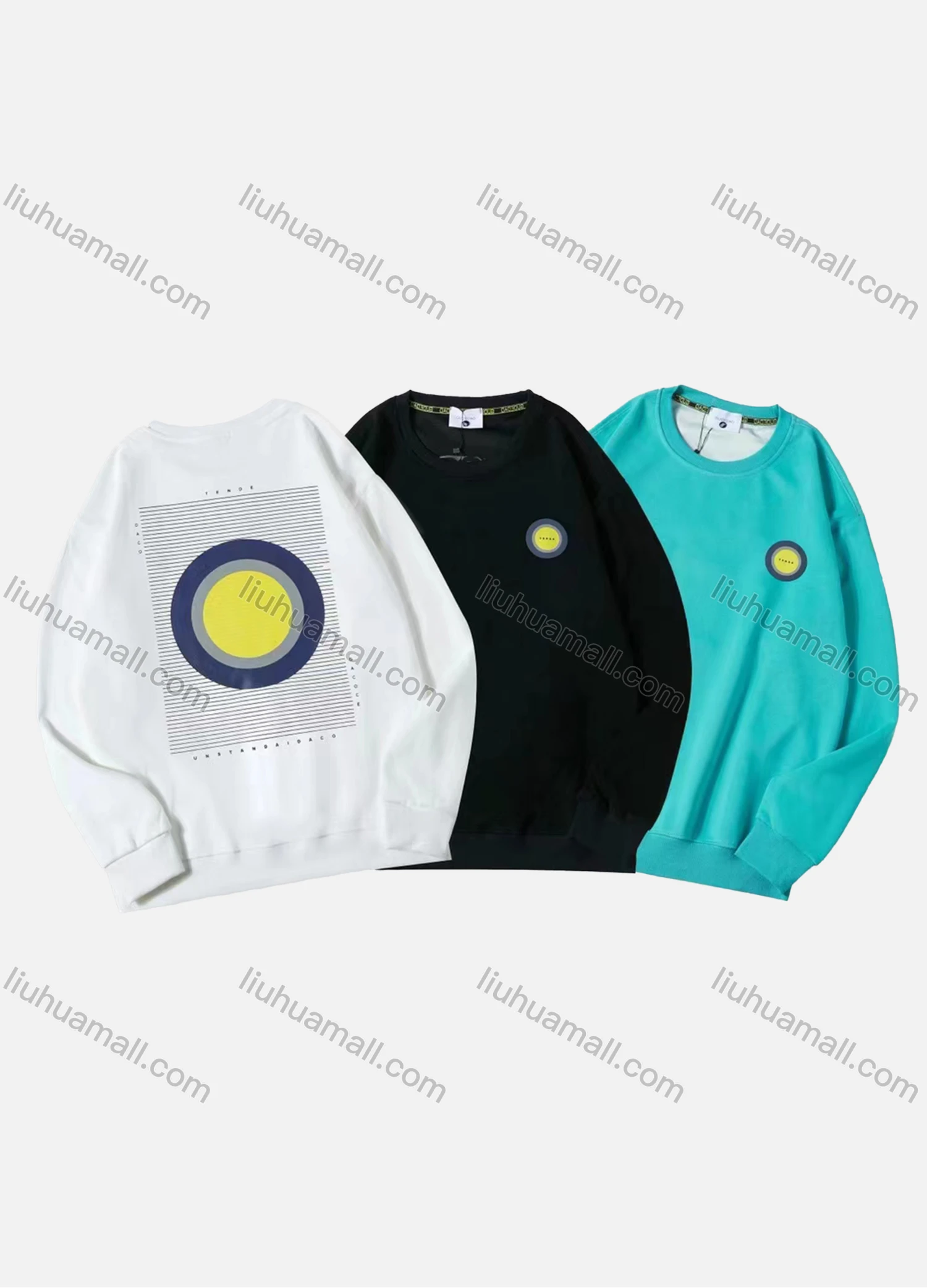 Wholesale Men's Casual Abstract Print Long Sleeve Oversized Sweatshirts - Liuhuamall