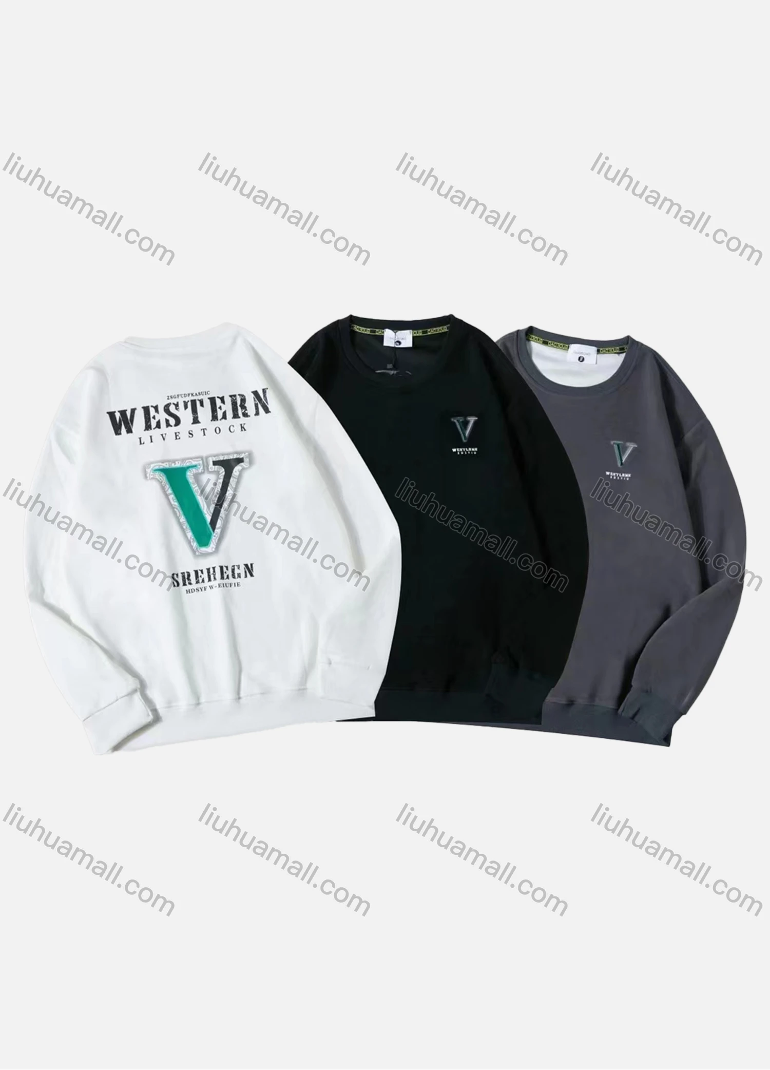 Wholesale Men's Casual Letter Print Long Sleeve Oversized Sweatshirts - Liuhuamall