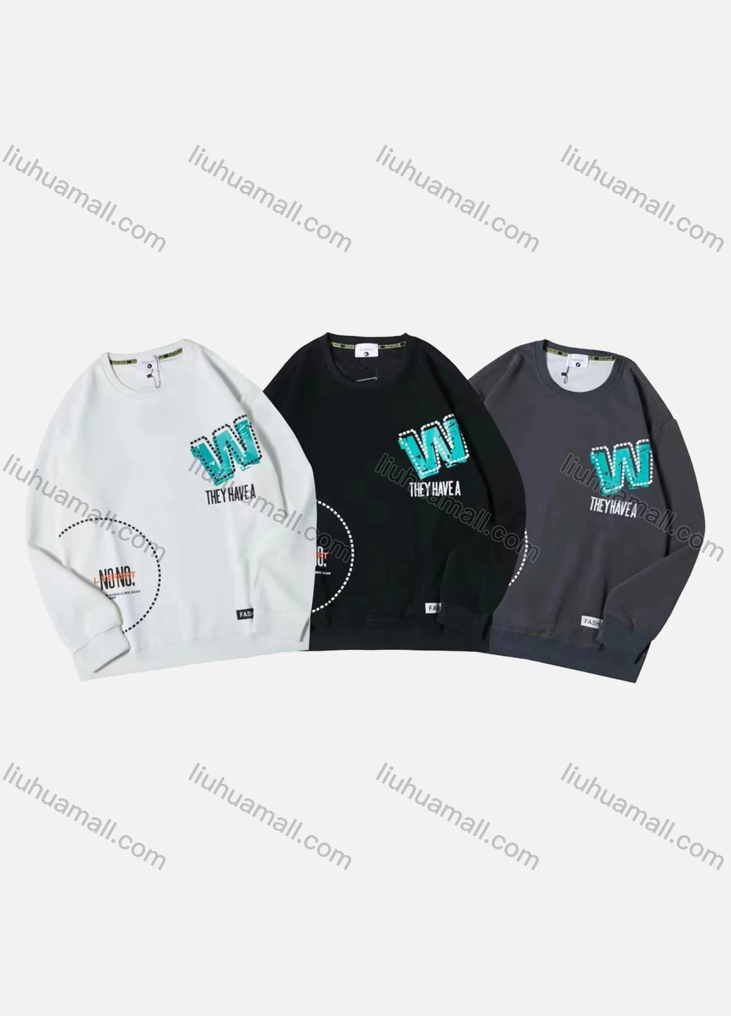 Wholesale Men's Casual Letter Print Long Sleeve Oversized Sweatshirts - Liuhuamall