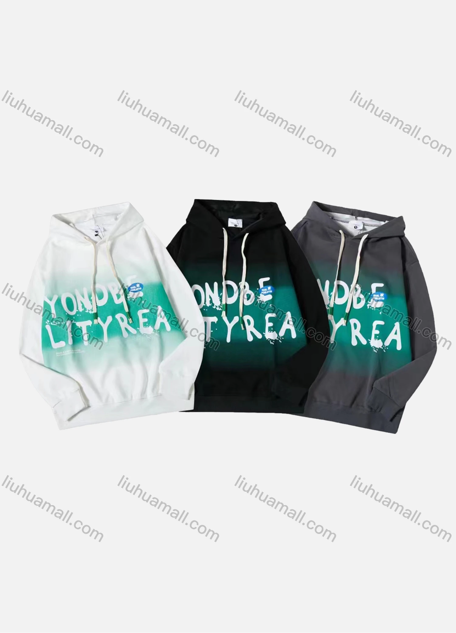 Wholesale Men's Casual Letter Print Drawstring Long Sleeve Kangaroo Pocket Oversized Hoodie - Liuhuamall