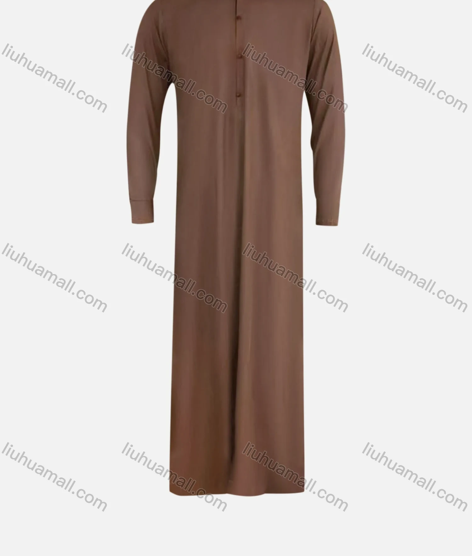 Wholesale Men's Pakistani Stand Collar Plain Button Front Modest Middle East Ramadan Muslim Arabic Robe - Liuhuamall