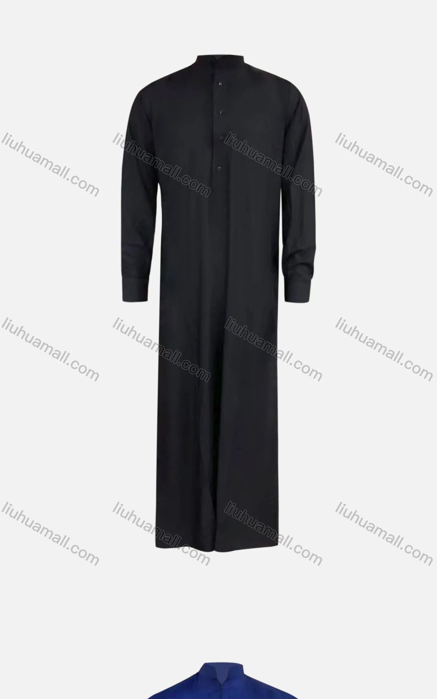 Wholesale Men's Formal Stand Collar Button Front Wedding Pakistani Plain Middle East Ramadan Muslim Arabic Traditional Robe - Liuhuamall