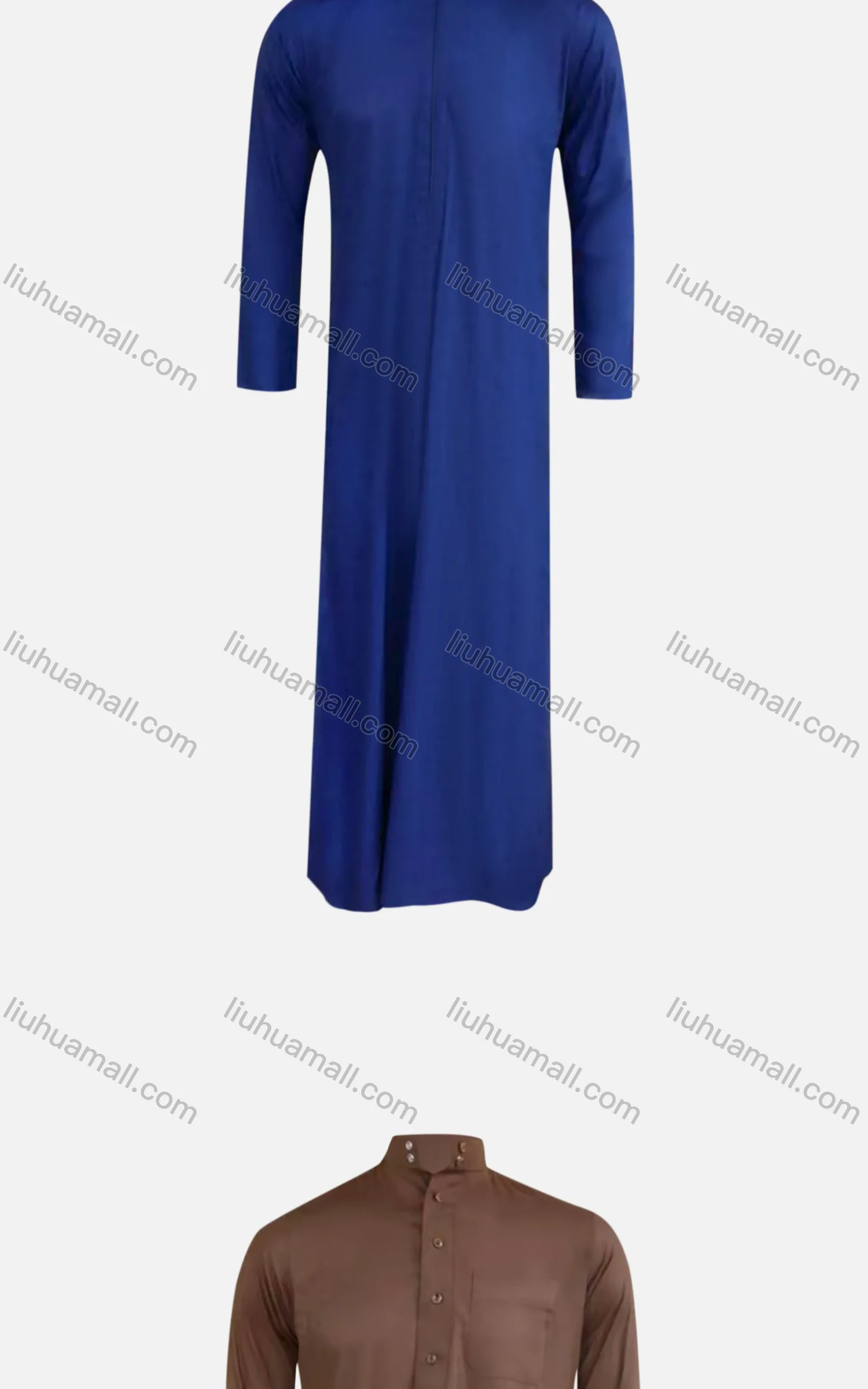 Wholesale Men's Formal Stand Collar Button Front Wedding Pakistani Plain Middle East Ramadan Muslim Arabic Traditional Robe - Liuhuamall