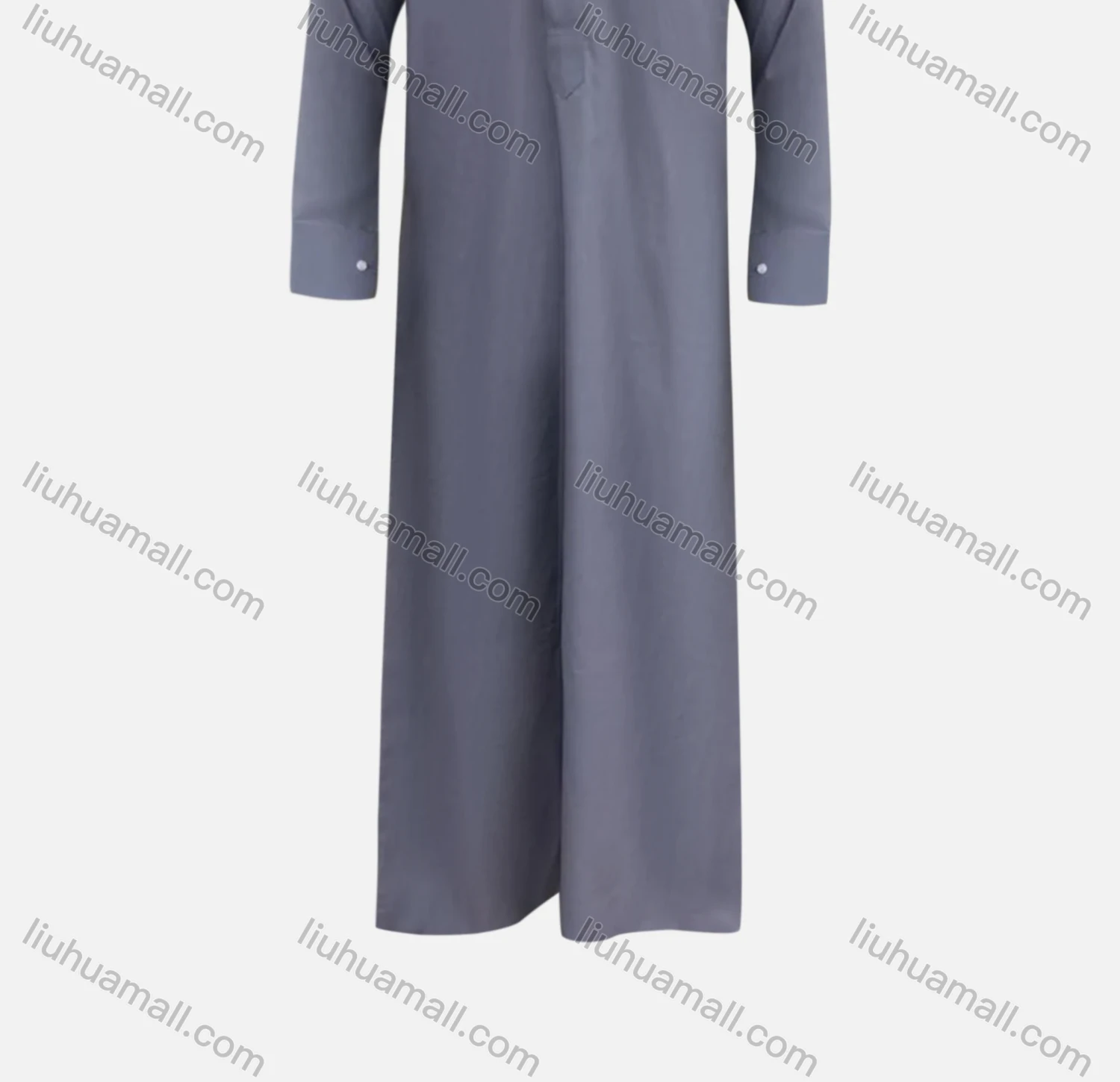 Wholesale Men's Formal Stand Collar Patch Pocket Button Front Pakistani Plain Middle East Ramadan Muslim Arabic Traditional Robe - Liuhuamall