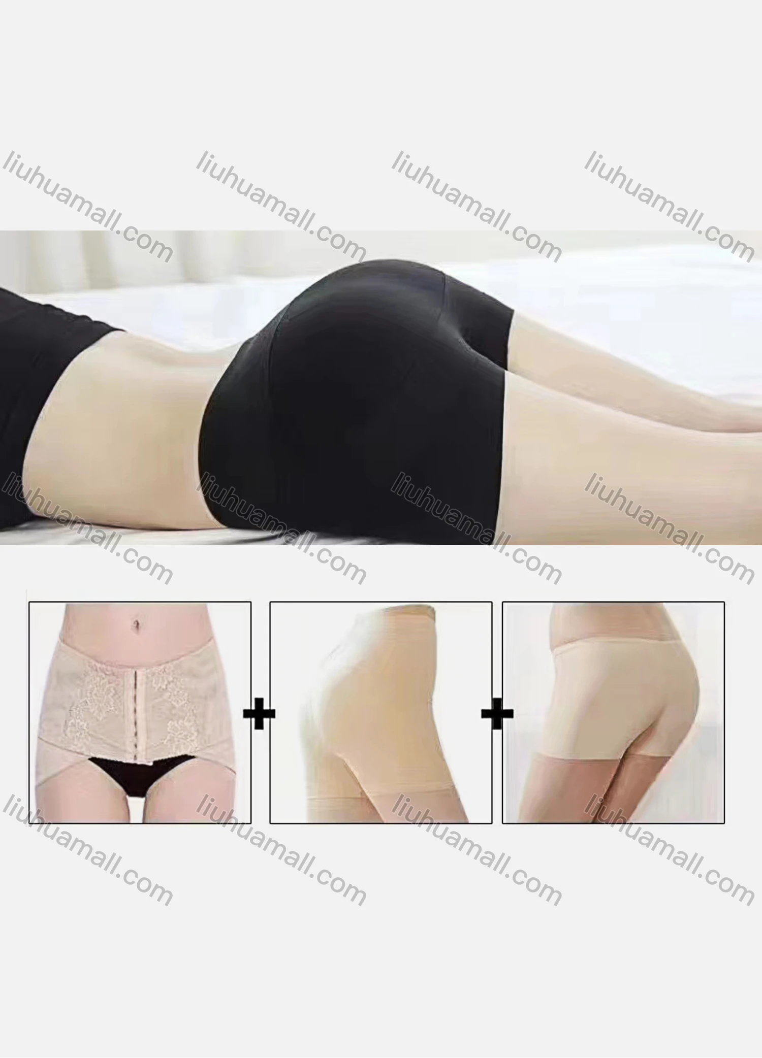 Wholesale Women's Plain Elastic Breathable HIgh Waist Brief - Liuhuamall