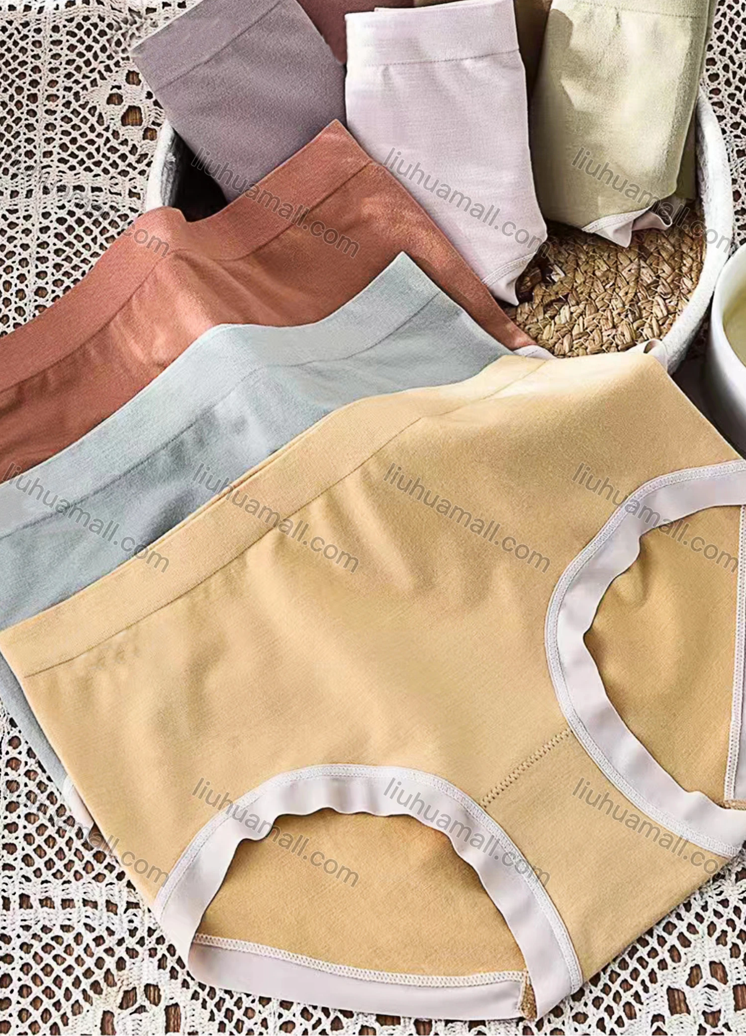 Wholesale Women's Plain Elastic Breathable HIgh Waist Brief - Liuhuamall