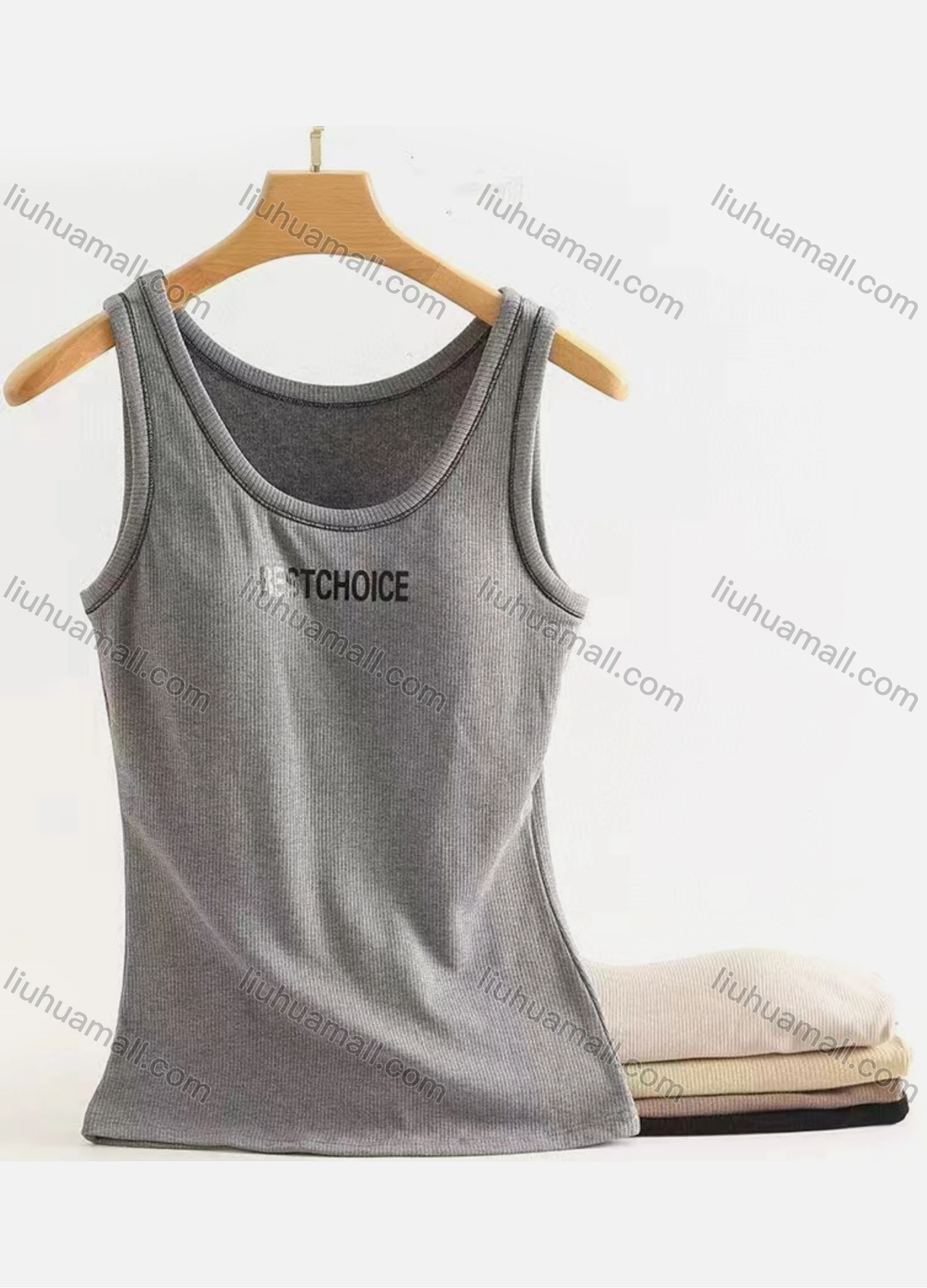 Wholesale Women's Casual Letter Print Scoop Neck Tank Top - Liuhuamall