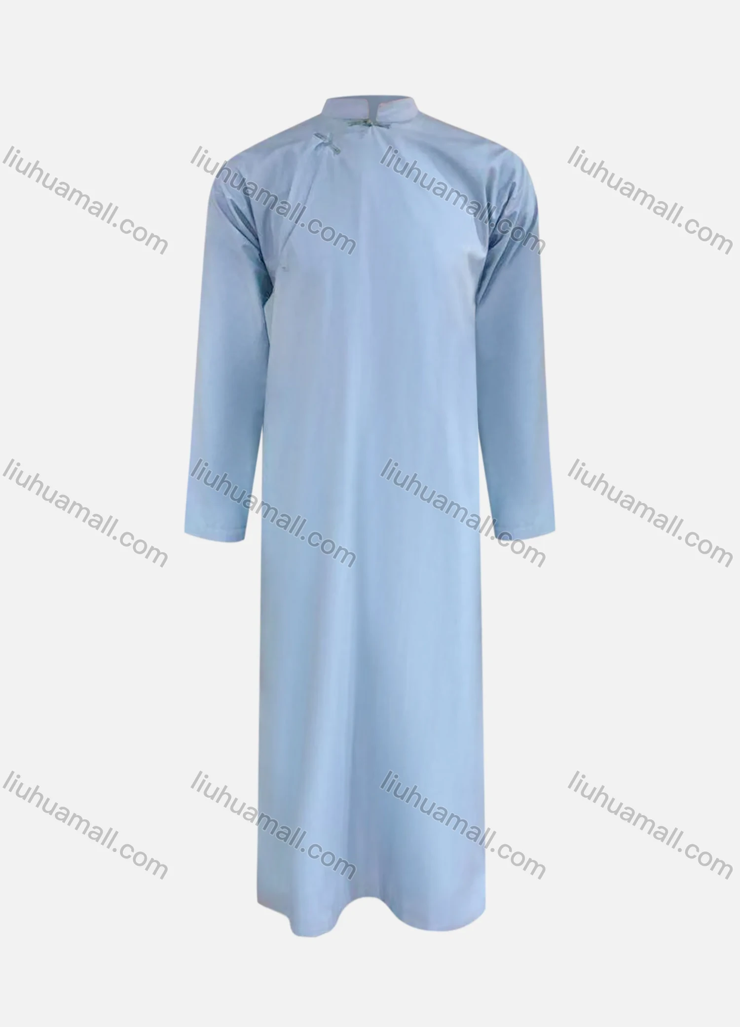 Wholesale Men's Chinese Stand Neck Plain Republic of China Long Sleeve Cheongsam - Liuhuamall
