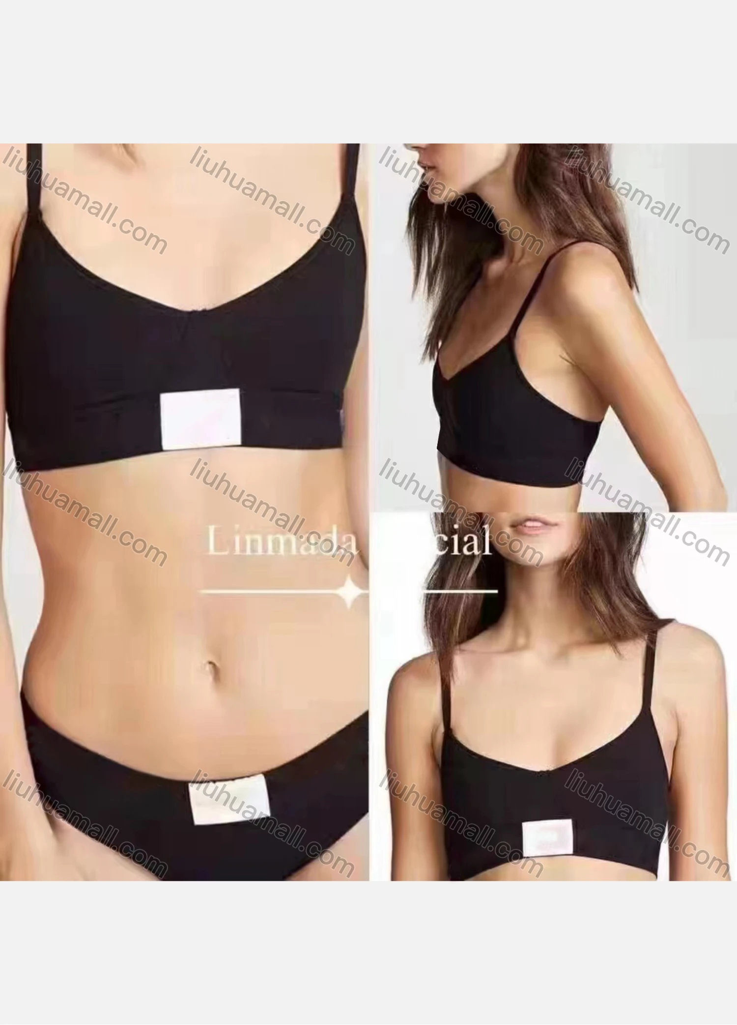 Wholesale Women's Wire Free Comfortable Thin Cup Bra & Pantie Lingerie Set - Liuhuamall