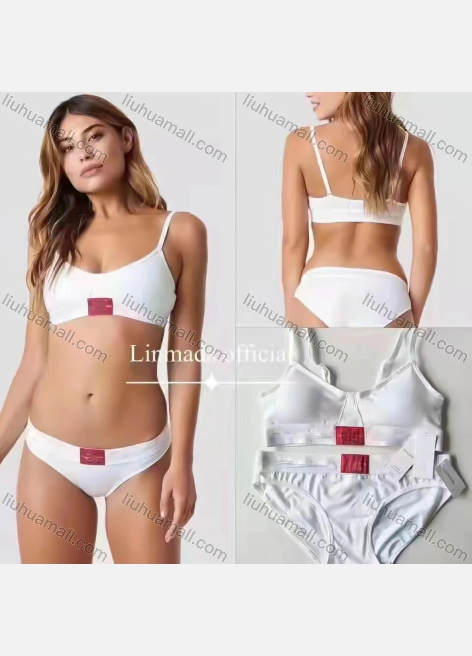 Wholesale Women's Wire Free Comfortable Thin Cup Bra & Pantie Lingerie Set - Liuhuamall