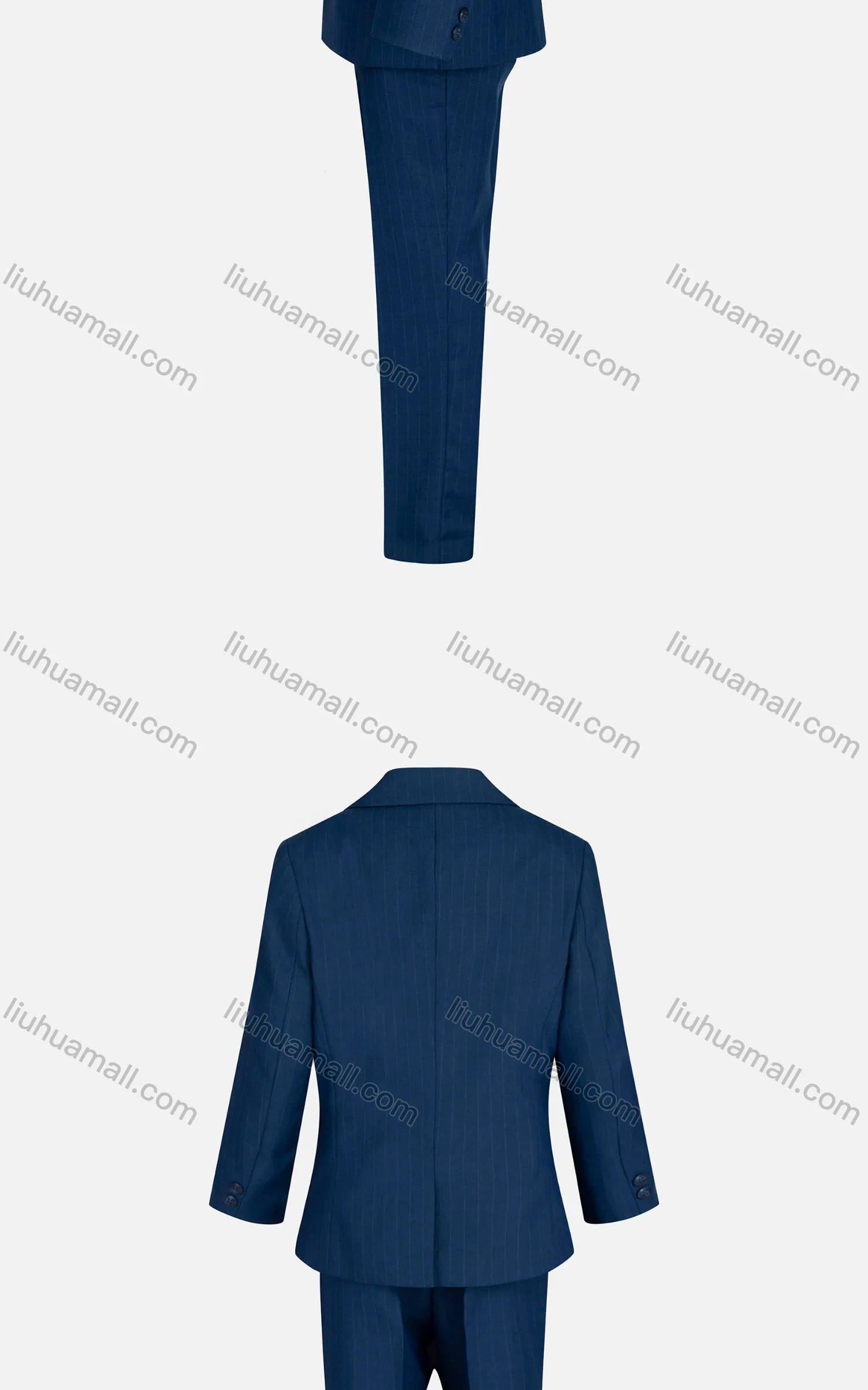 Wholesale Kid's Formal Plain Lapel Double Breasted Pockets Blazer & Vest & Pant 3 Pieces Suit Set 32013-65# - Liuhuamall