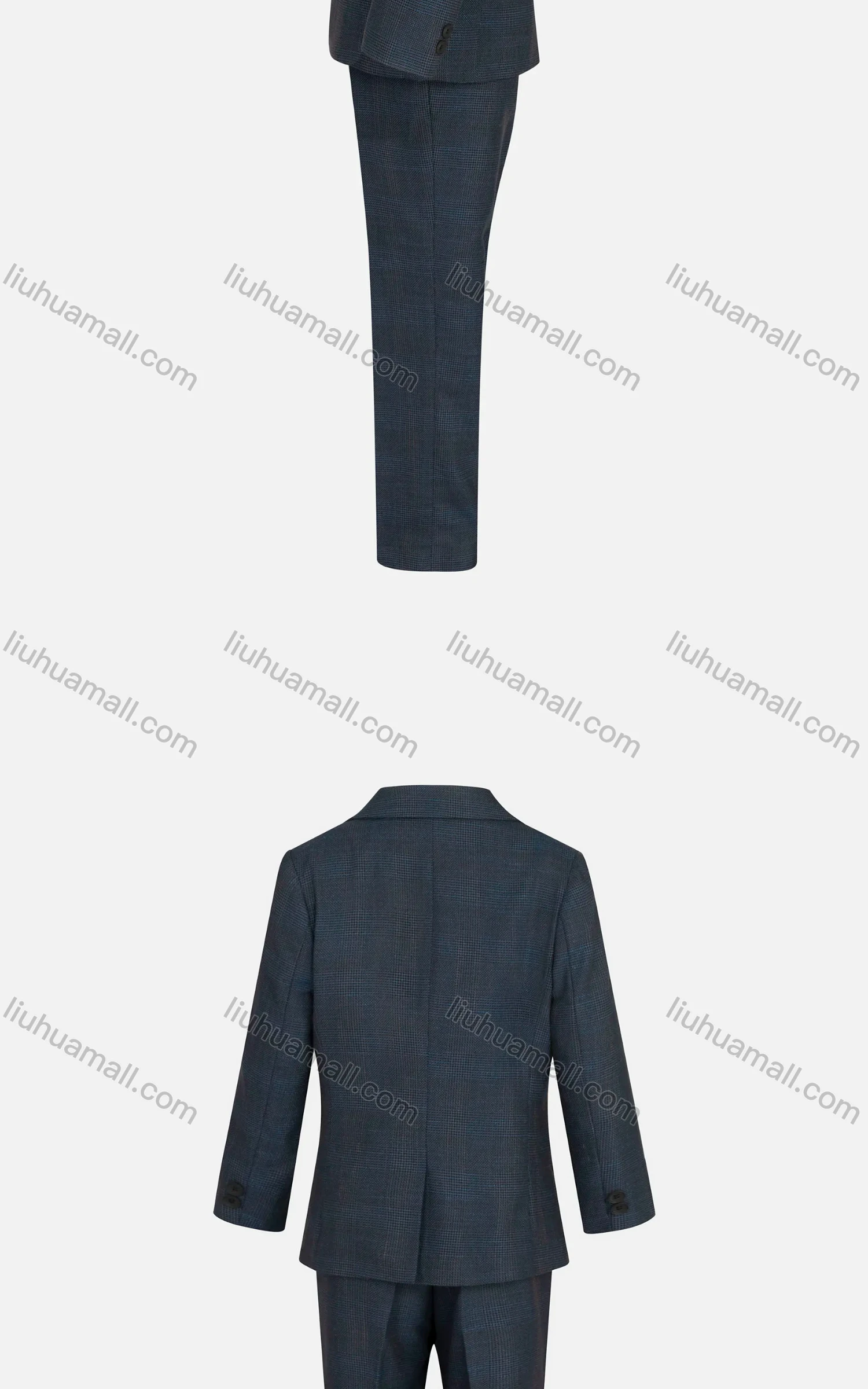 Wholesale Kid's Formal Lapel Pockets Plaid Print Single Breasted Blazer & Vest & Pant 3 Pieces Suit Set 31983-195# - Liuhuamall