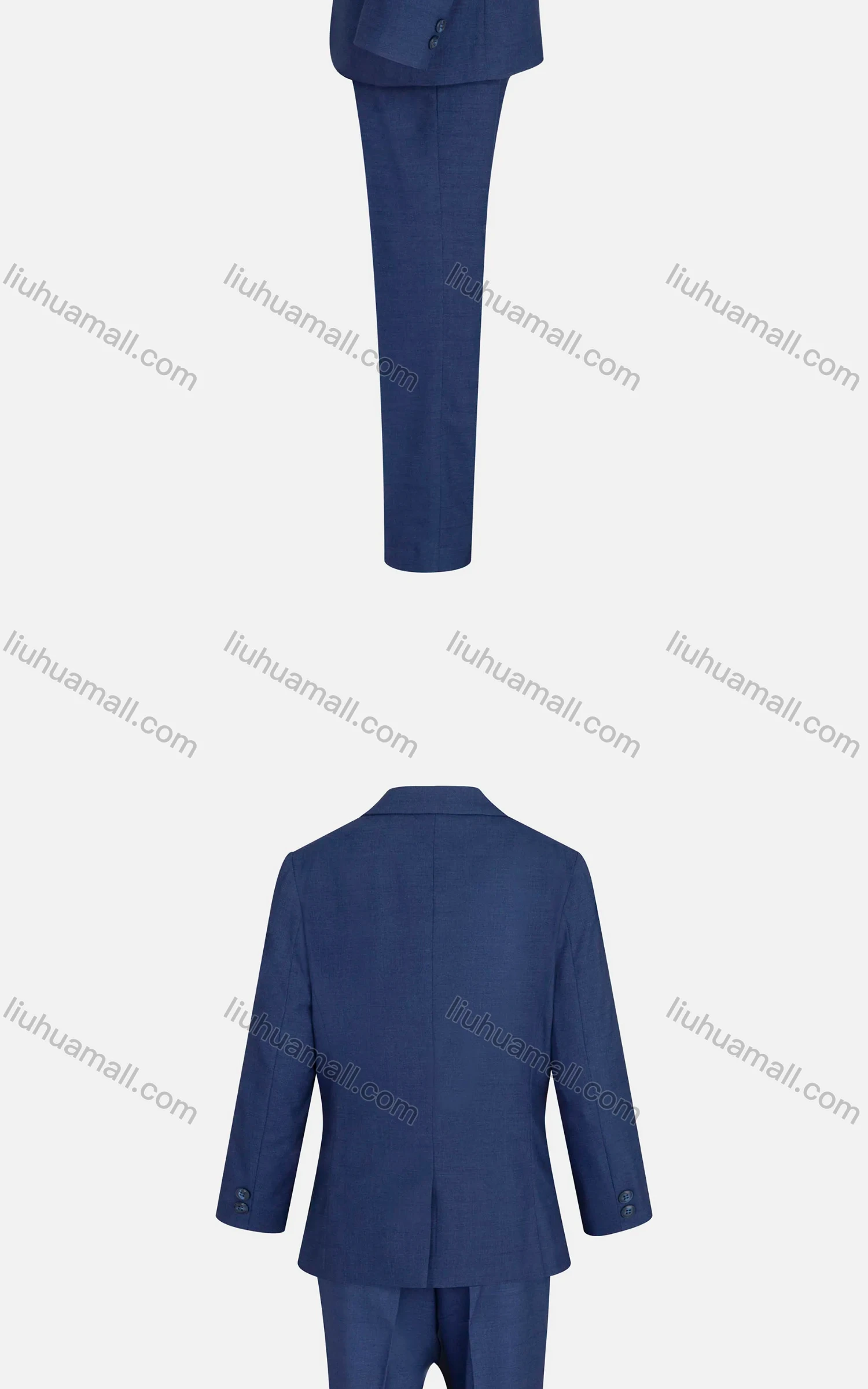 Wholesale Kid's Formal Lapel Plain Single Breasted Pockets Blazer & Vest & Pant 3 Pieces Suit Set 933-9# - Liuhuamall