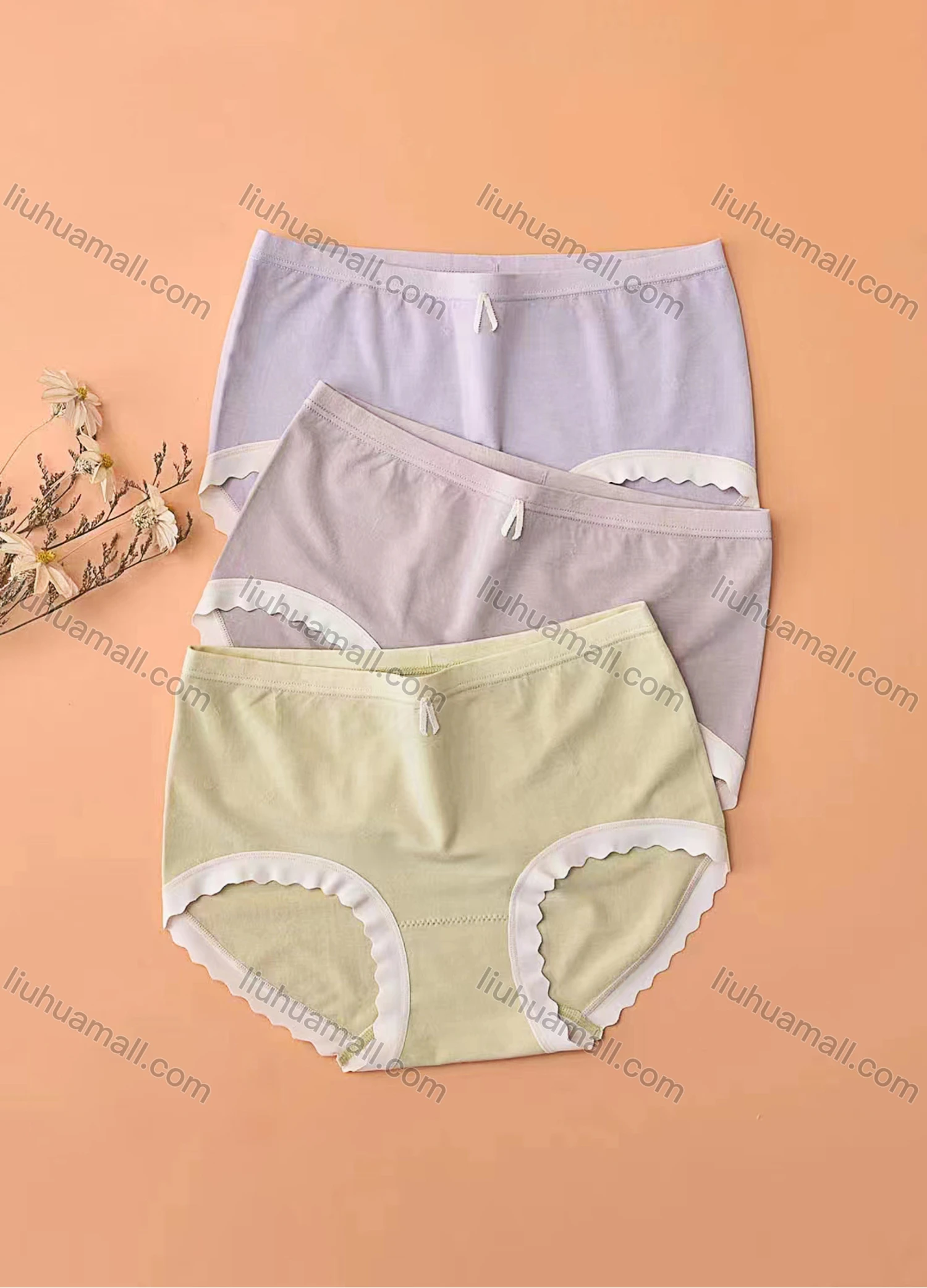 Wholesale Women's Plain Elastic Breathable HIgh Waist Brief - Liuhuamall
