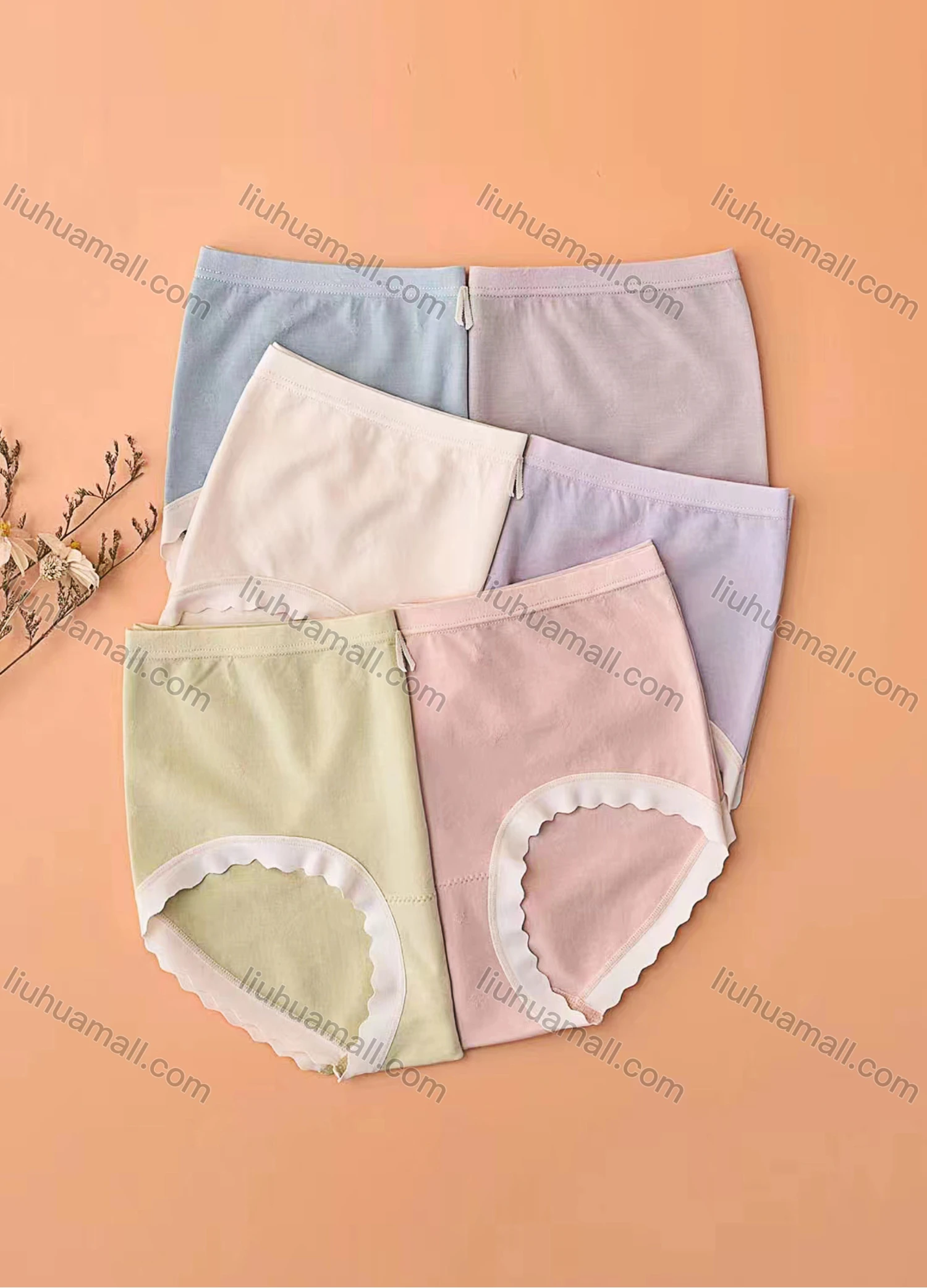 Wholesale Women's Plain Elastic Breathable HIgh Waist Brief - Liuhuamall