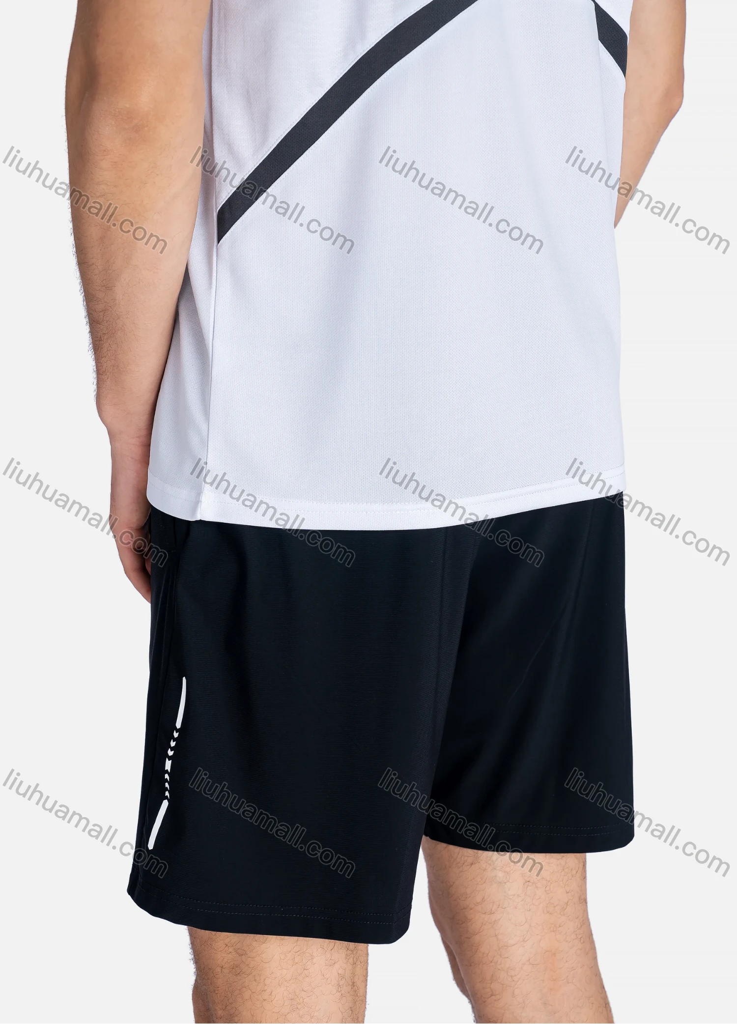 Wholesale Men's Athletic Crew Neck Short Sleeve Striped Breathable T-shirts 3305# - Liuhuamall