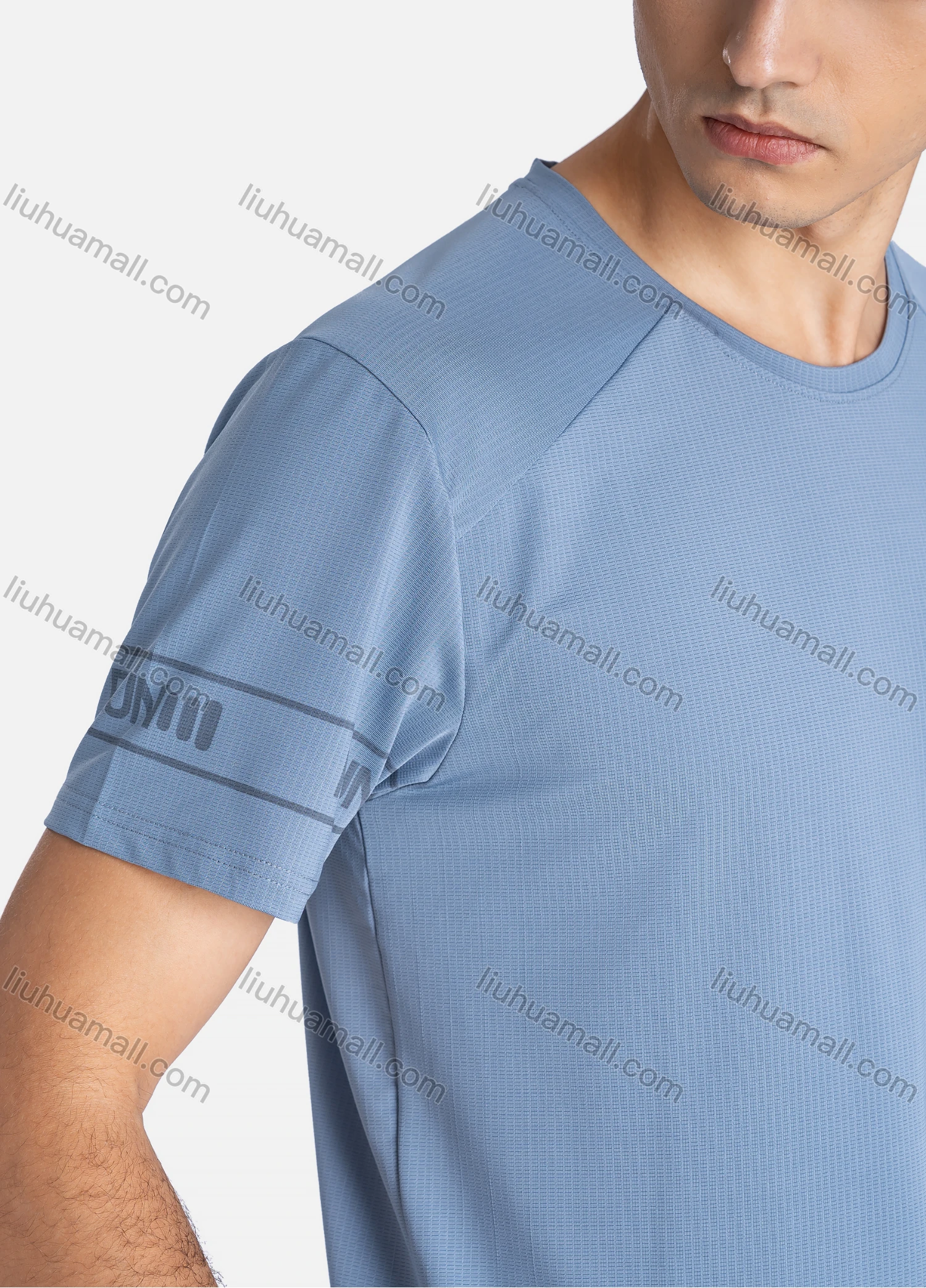 Wholesale Men's Sporty Crew Neck Short Sleeve Plain Breathable Quick Drying T-shirts - Liuhuamall