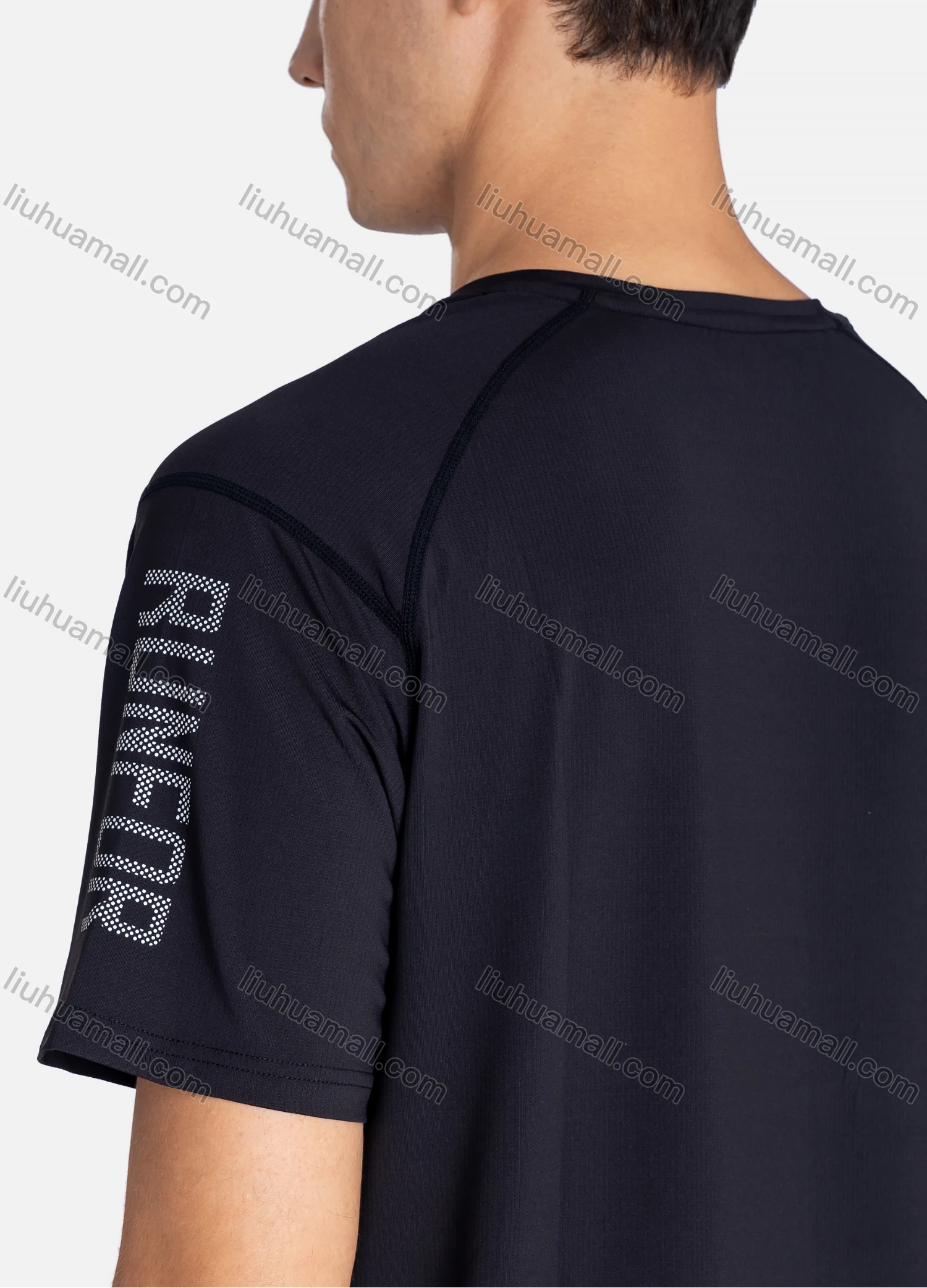 Wholesale Men's Sporty Crew Neck Breathable Letter Print Quick Drying T-shirts - Liuhuamall