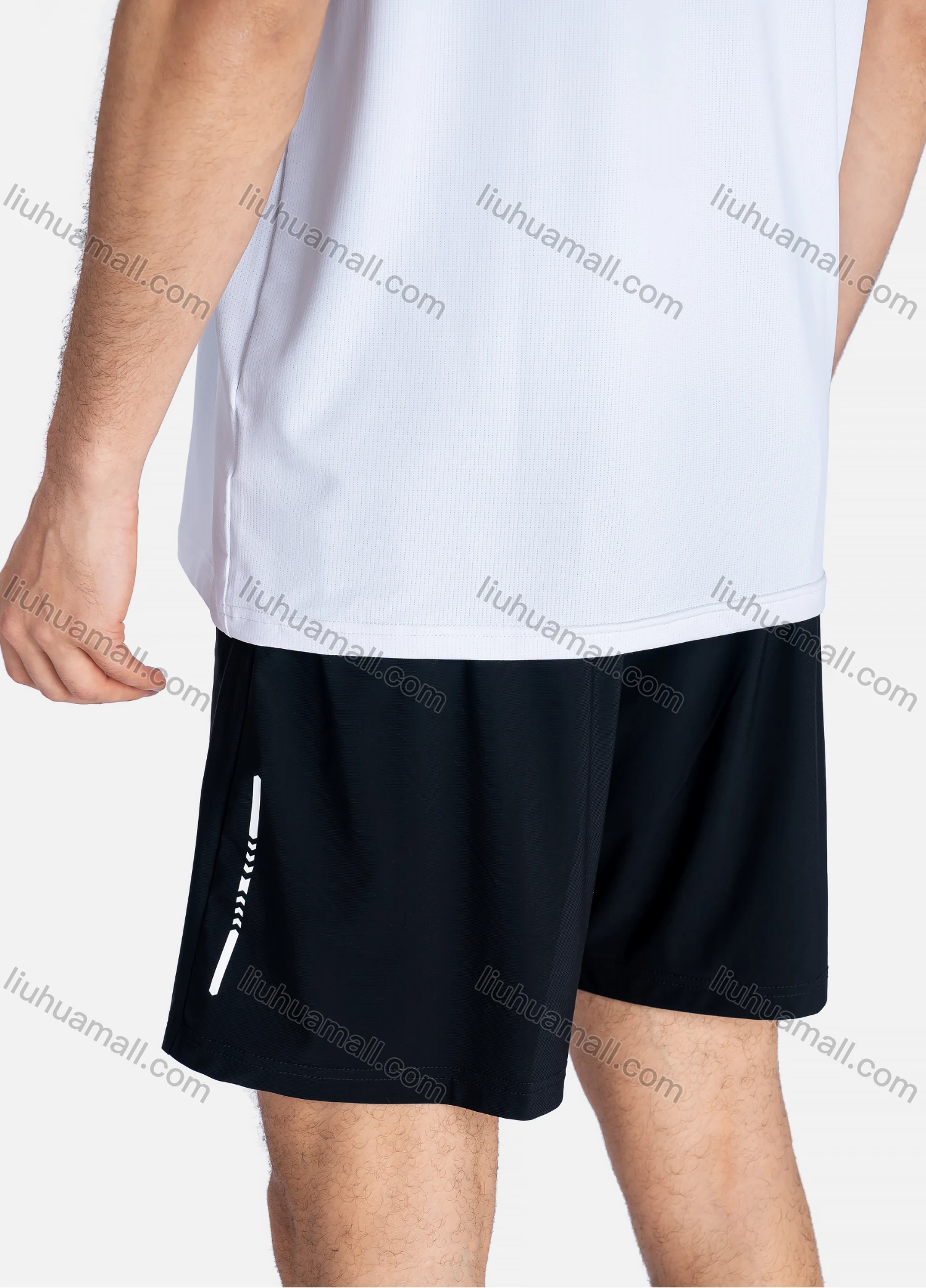 Wholesale Men's Sporty Crew Neck Breathable Striped Letter Print Quick Drying T-shirts - Liuhuamall