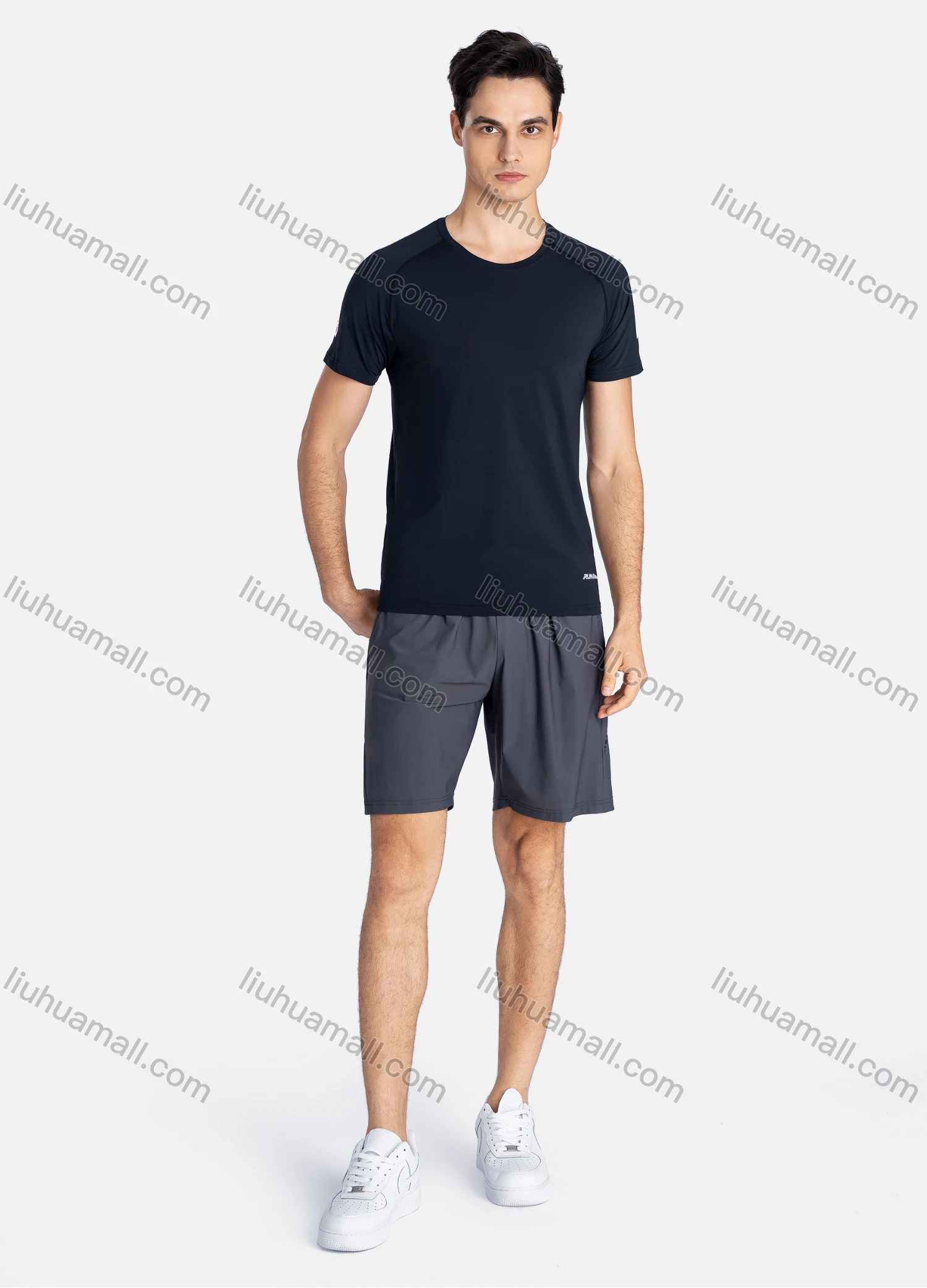 Wholesale Men's Sporty Crew Neck Breathable Plain Quick Drying T-shirts - Liuhuamall