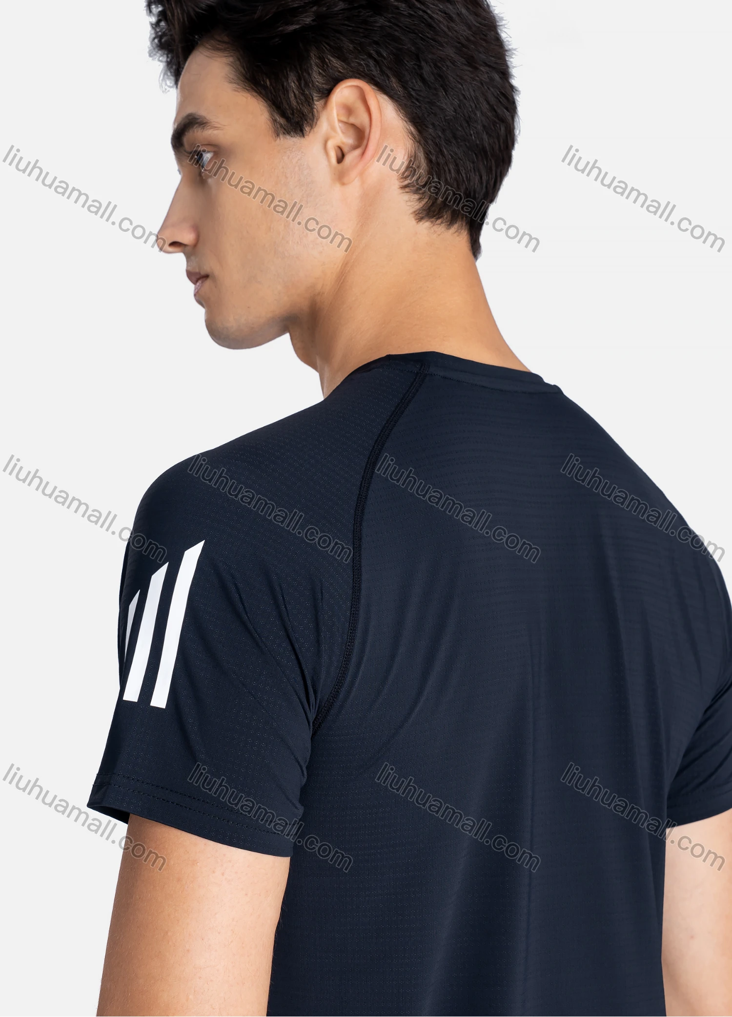 Wholesale Men's Sporty Crew Neck Breathable Plain Quick Drying T-shirts - Liuhuamall