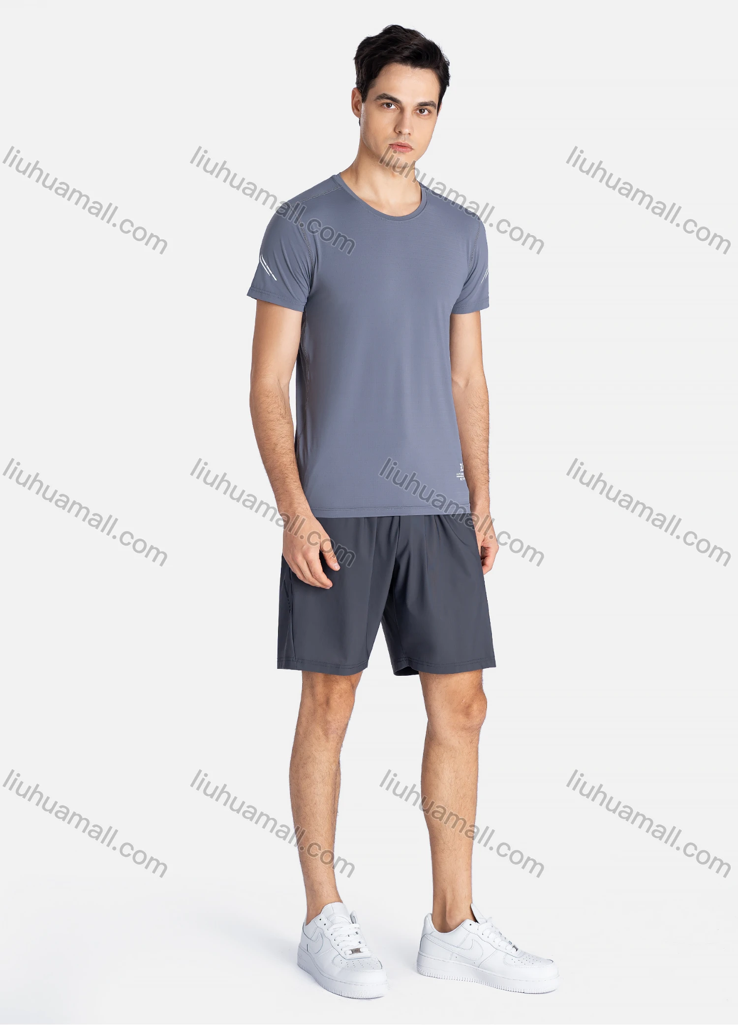 Wholesale Men's Sporty Crew Neck Breathable Plain Quick Drying T-shirts - Liuhuamall