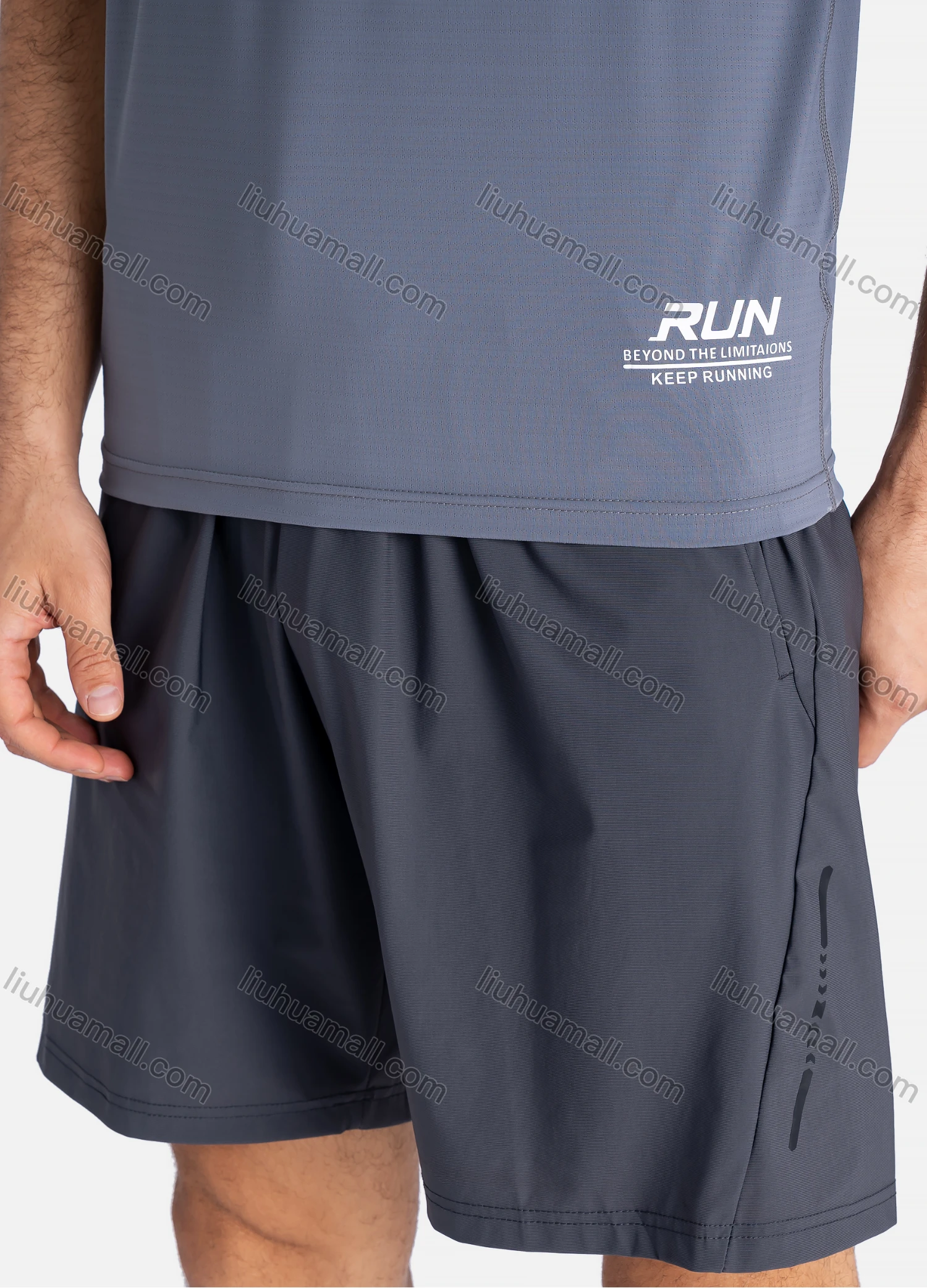 Wholesale Men's Sporty Crew Neck Breathable Plain Quick Drying T-shirts - Liuhuamall