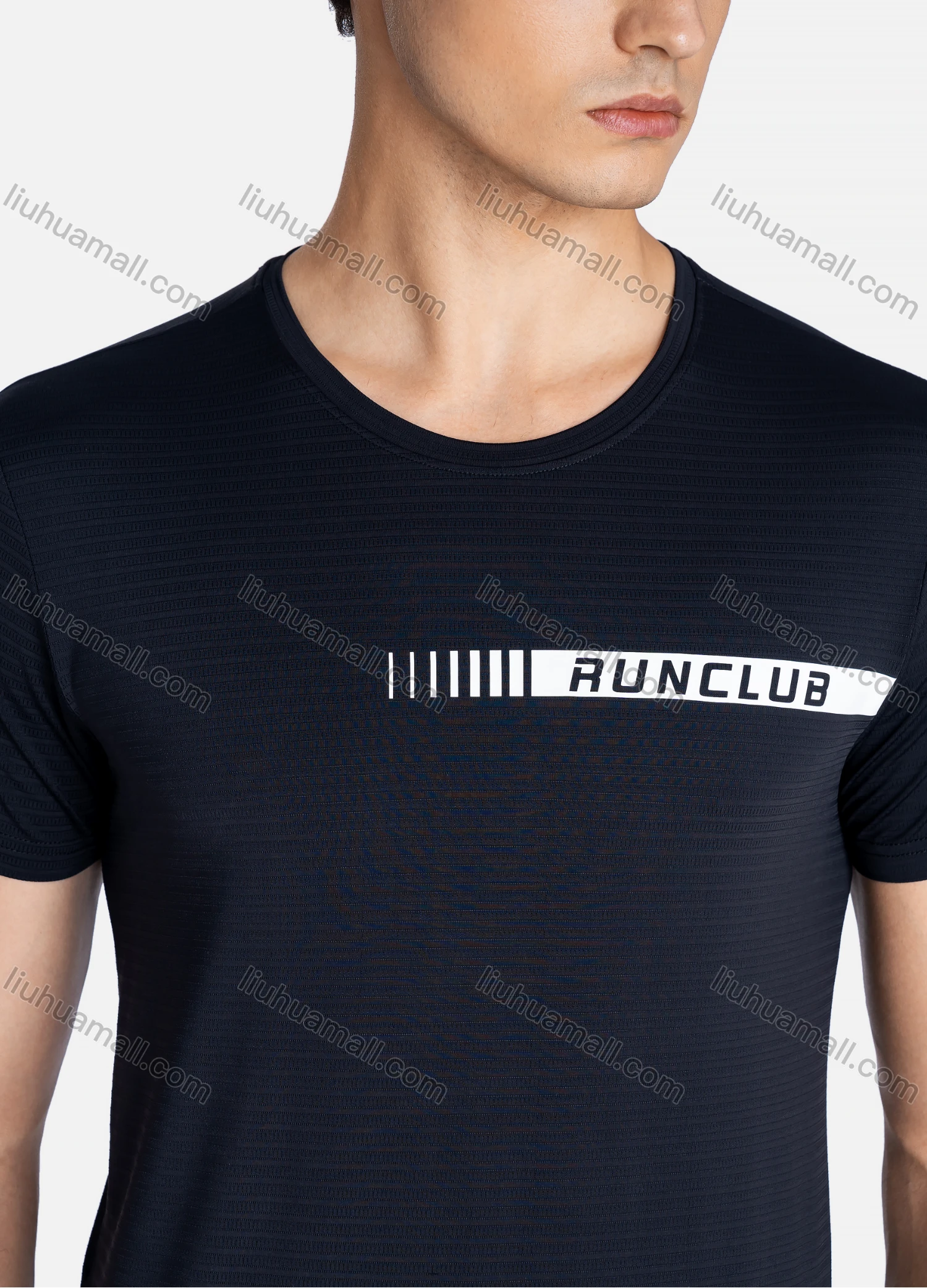 Wholesale Men's Sporty Crew Neck Breathable Letter Print Quick Drying T-shirts - Liuhuamall