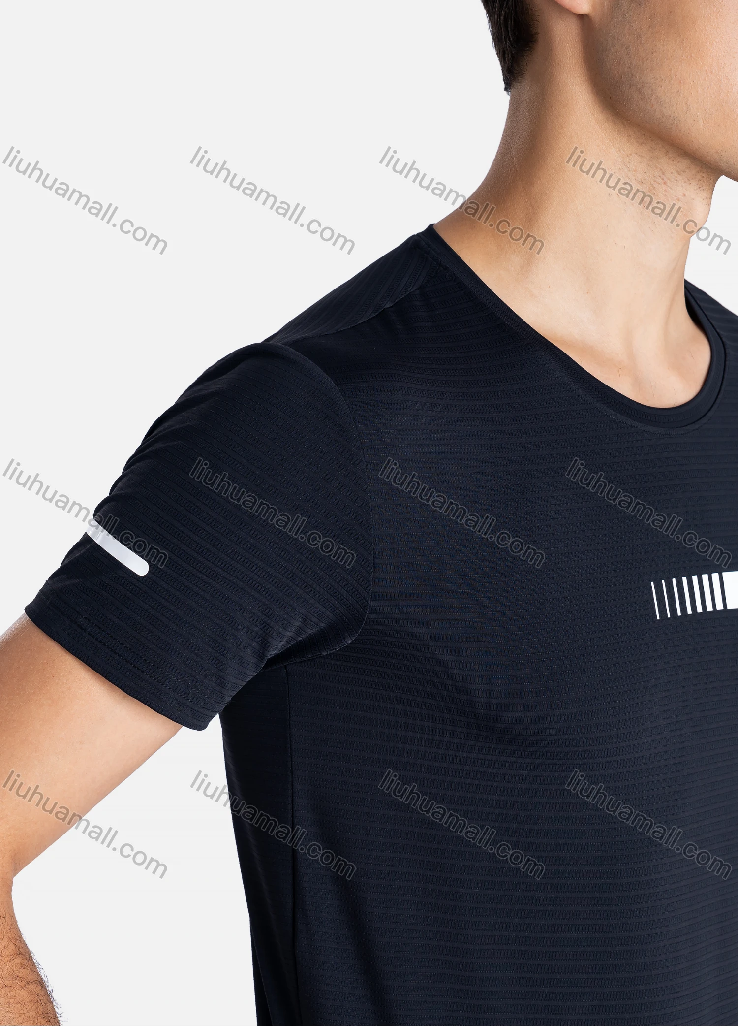 Wholesale Men's Sporty Crew Neck Breathable Letter Print Quick Drying T-shirts - Liuhuamall