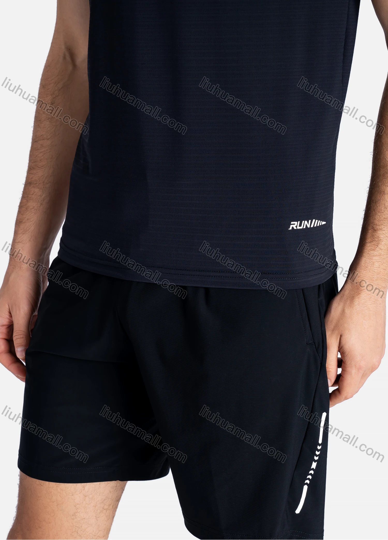 Wholesale Men's Sporty Crew Neck Breathable Letter Print Quick Drying T-shirts - Liuhuamall