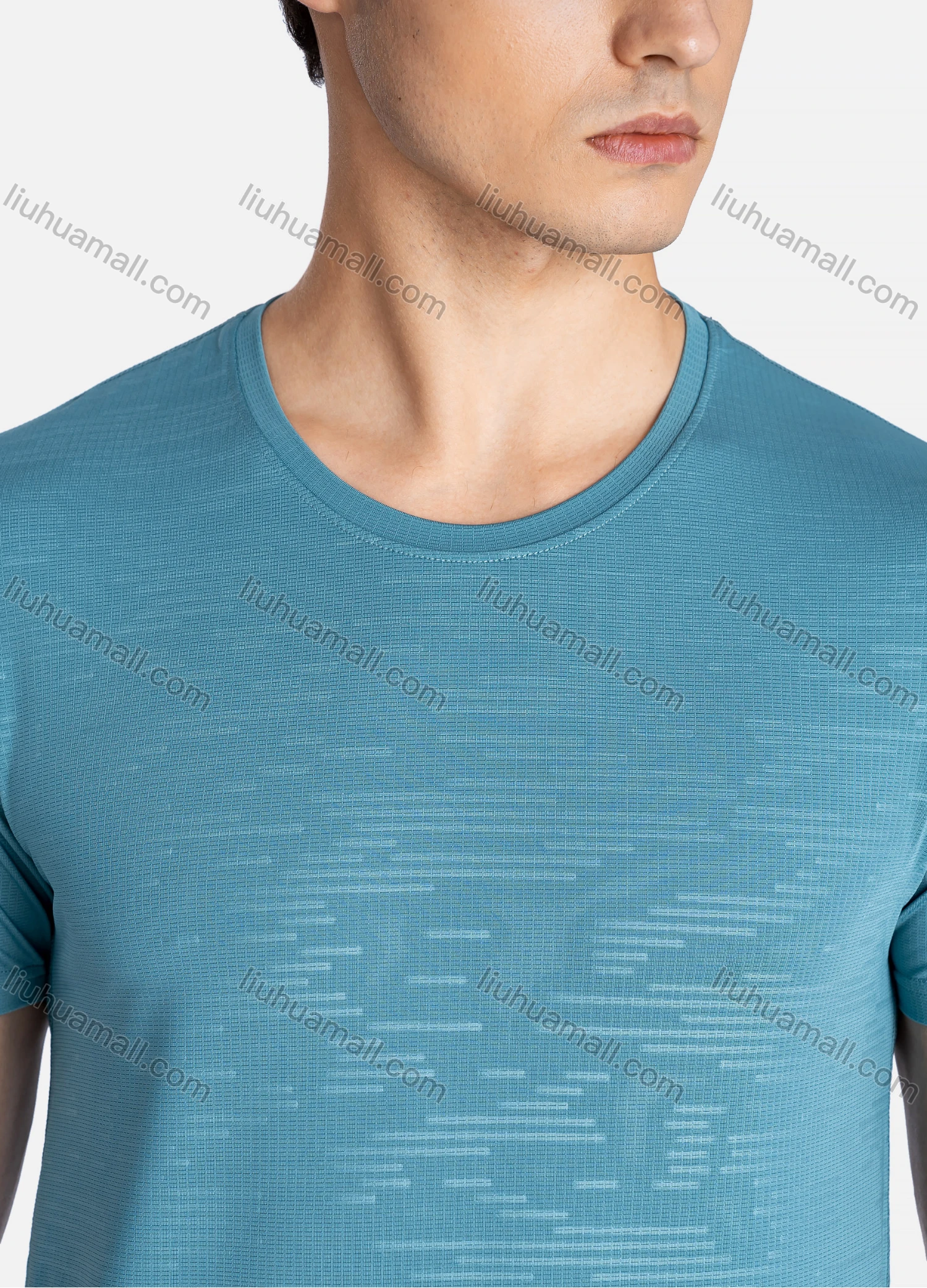 Wholesale Men's Sporty Crew Neck Breathable Reflective Stripes Quick Drying T-shirts - Liuhuamall