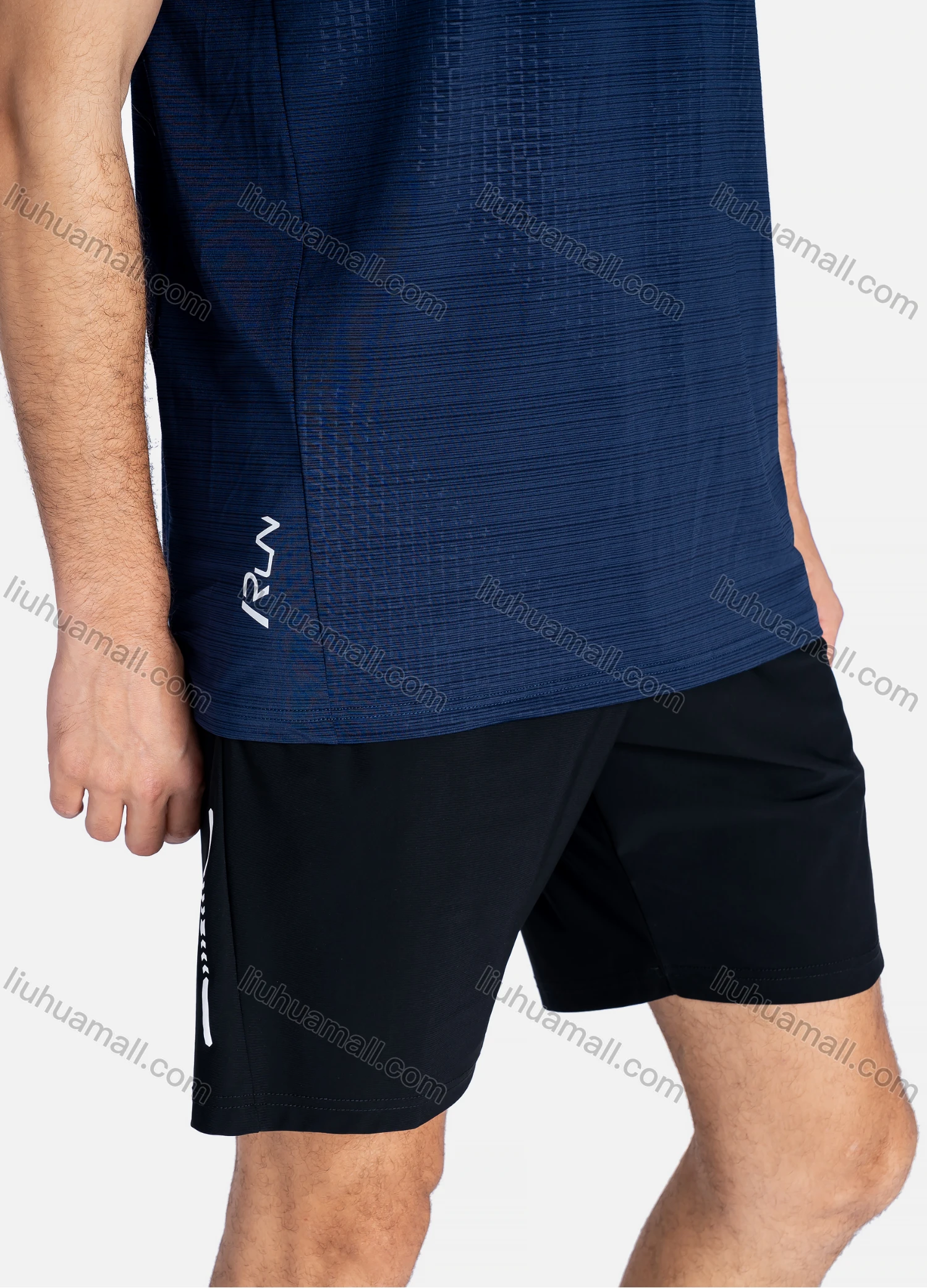 Wholesale Men's Sporty Crew Neck Breathable Reflective Stripes Quick Drying T-shirts - Liuhuamall