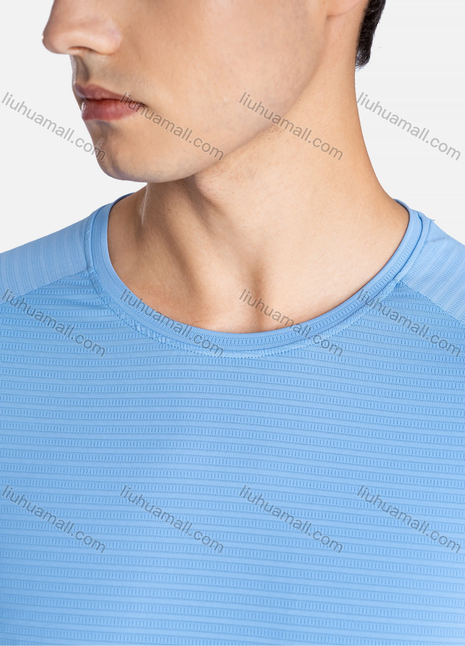 Wholesale Men's Sporty Crew Neck Breathable Reflective Stripes Quick Drying T-shirts - Liuhuamall