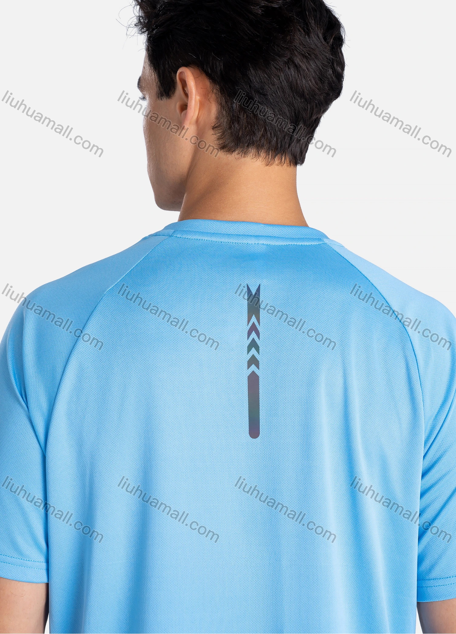 Wholesale Men's Sporty Crew Neck Breathable Allover Print Quick Drying T-shirts - Liuhuamall