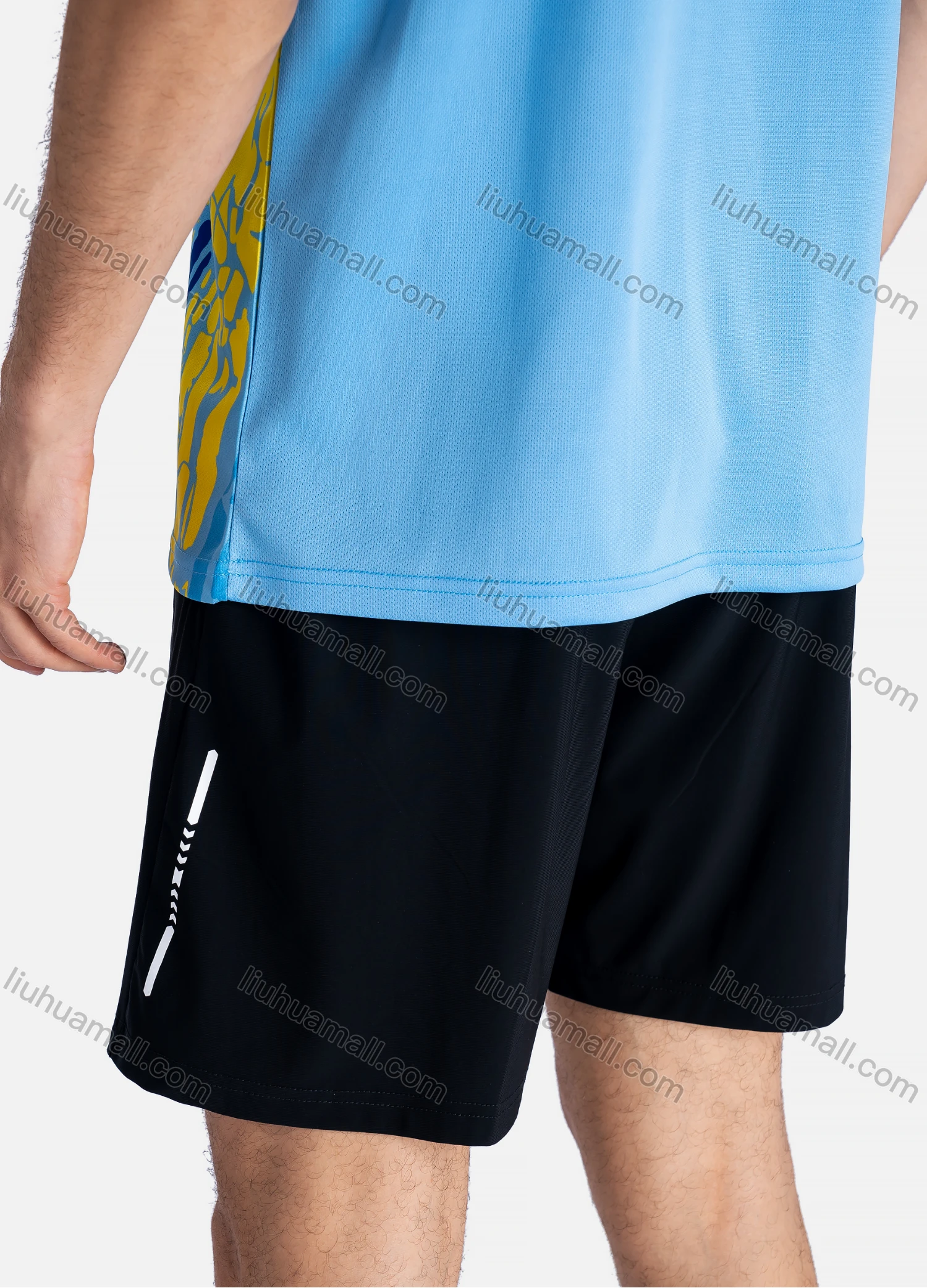 Wholesale Men's Sporty Crew Neck Breathable Allover Print Quick Drying T-shirts - Liuhuamall