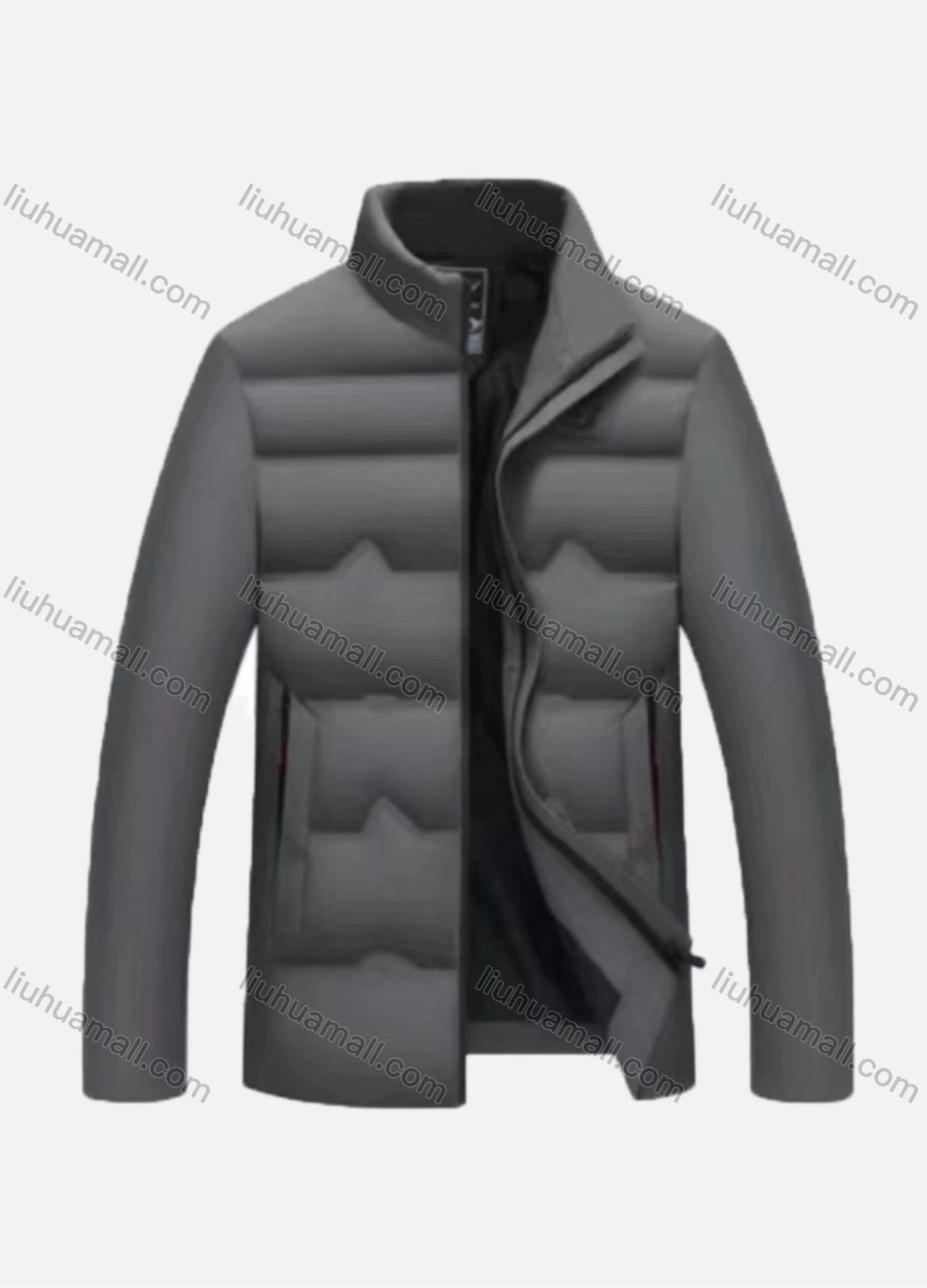 Wholesale Men's Casual Plain Turtle Neck Zipper Down Jacket - Liuhuamall