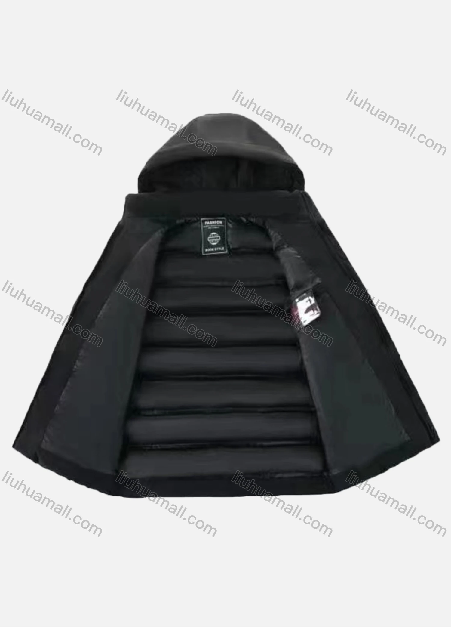 Wholesale Men's Casual Plain Hooded Zipper Down Jacket - Liuhuamall